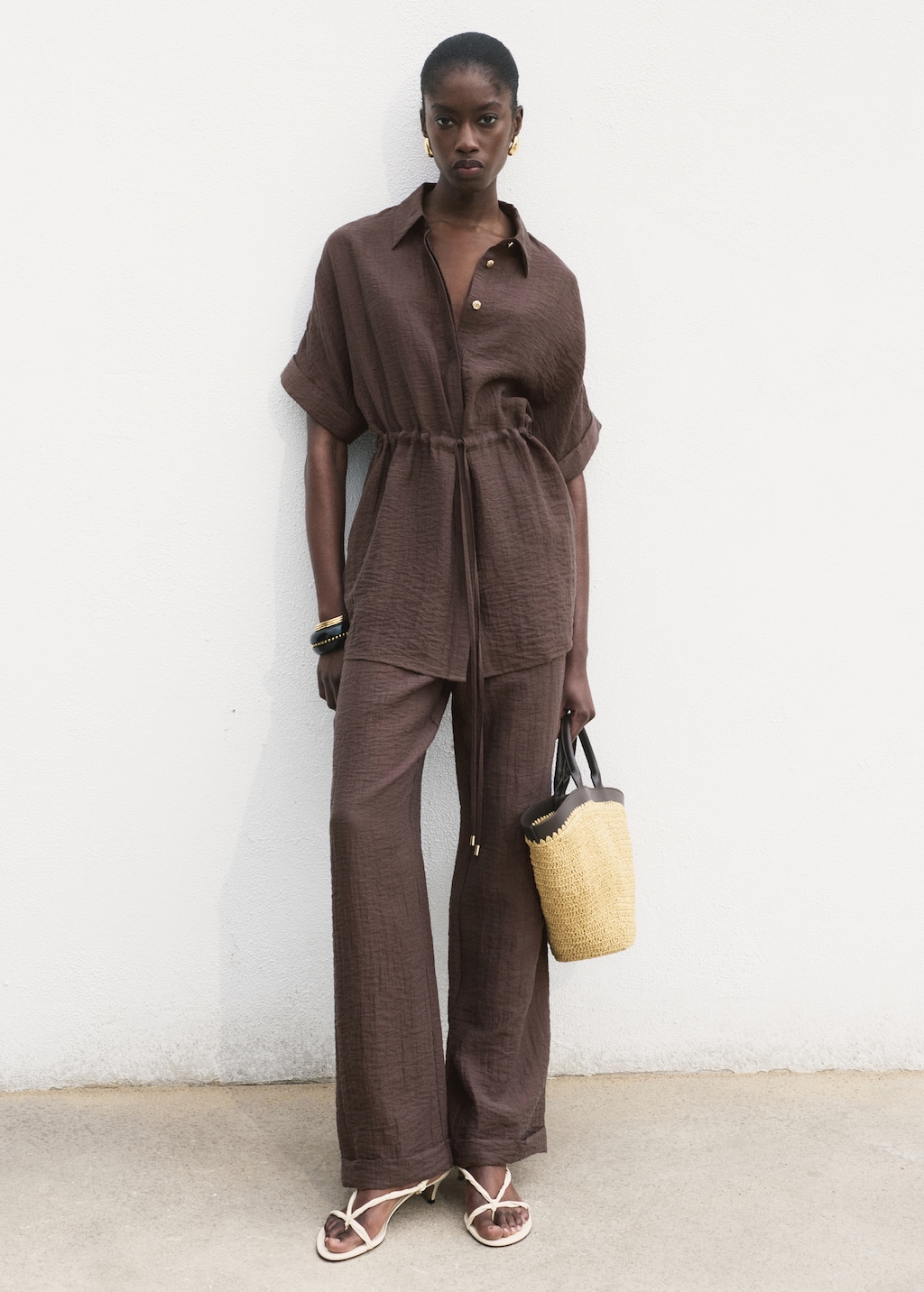 Lyocell shirt with adjustable waist