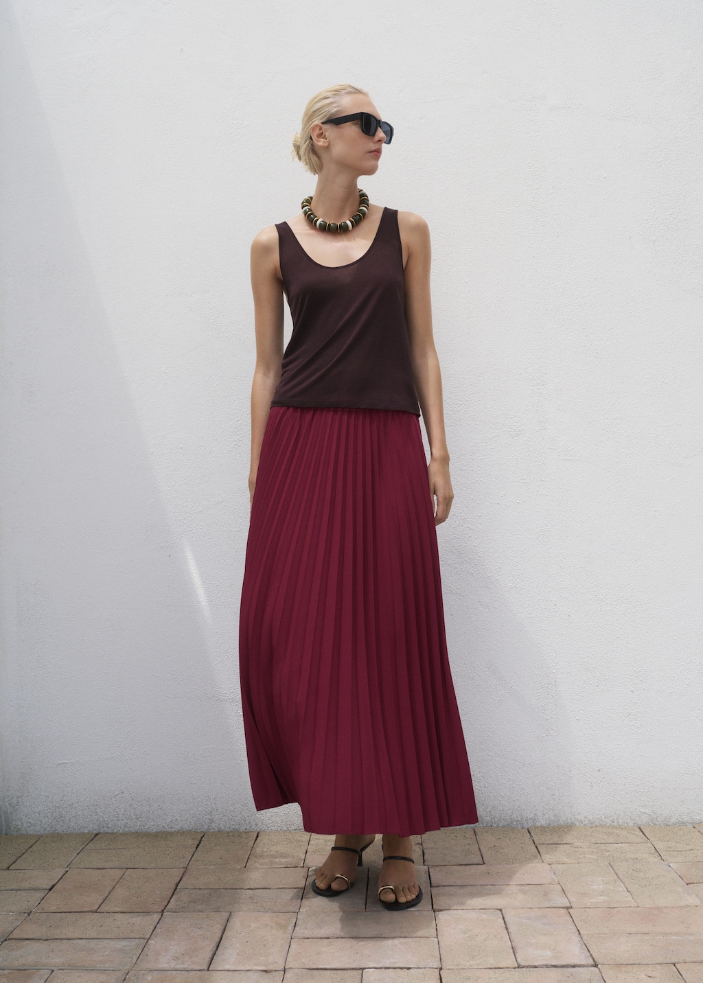 Long pleated skirt