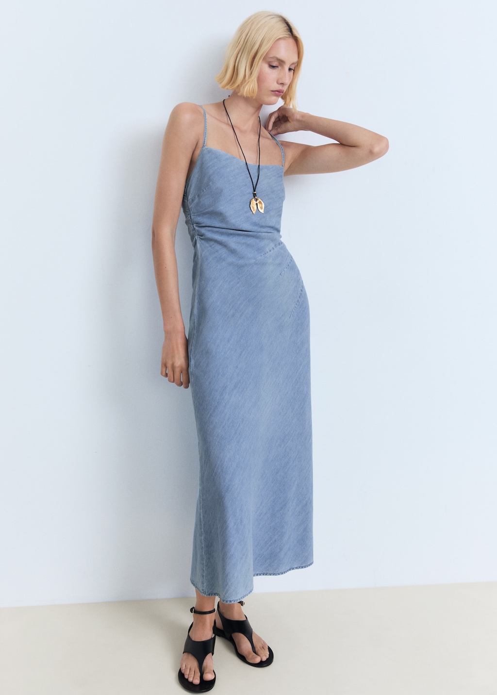 Mango Draped denim dress