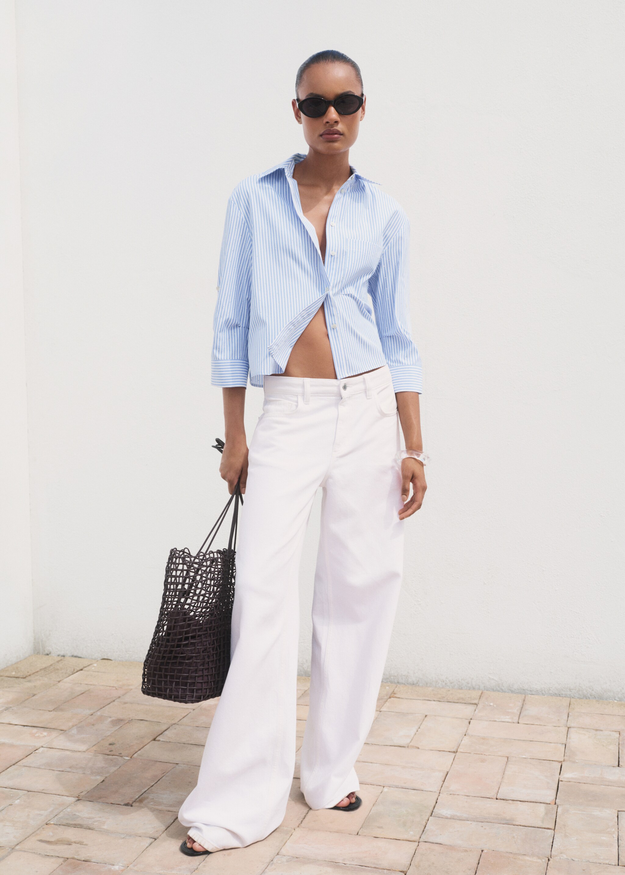 Chemise crop strass - Plan général