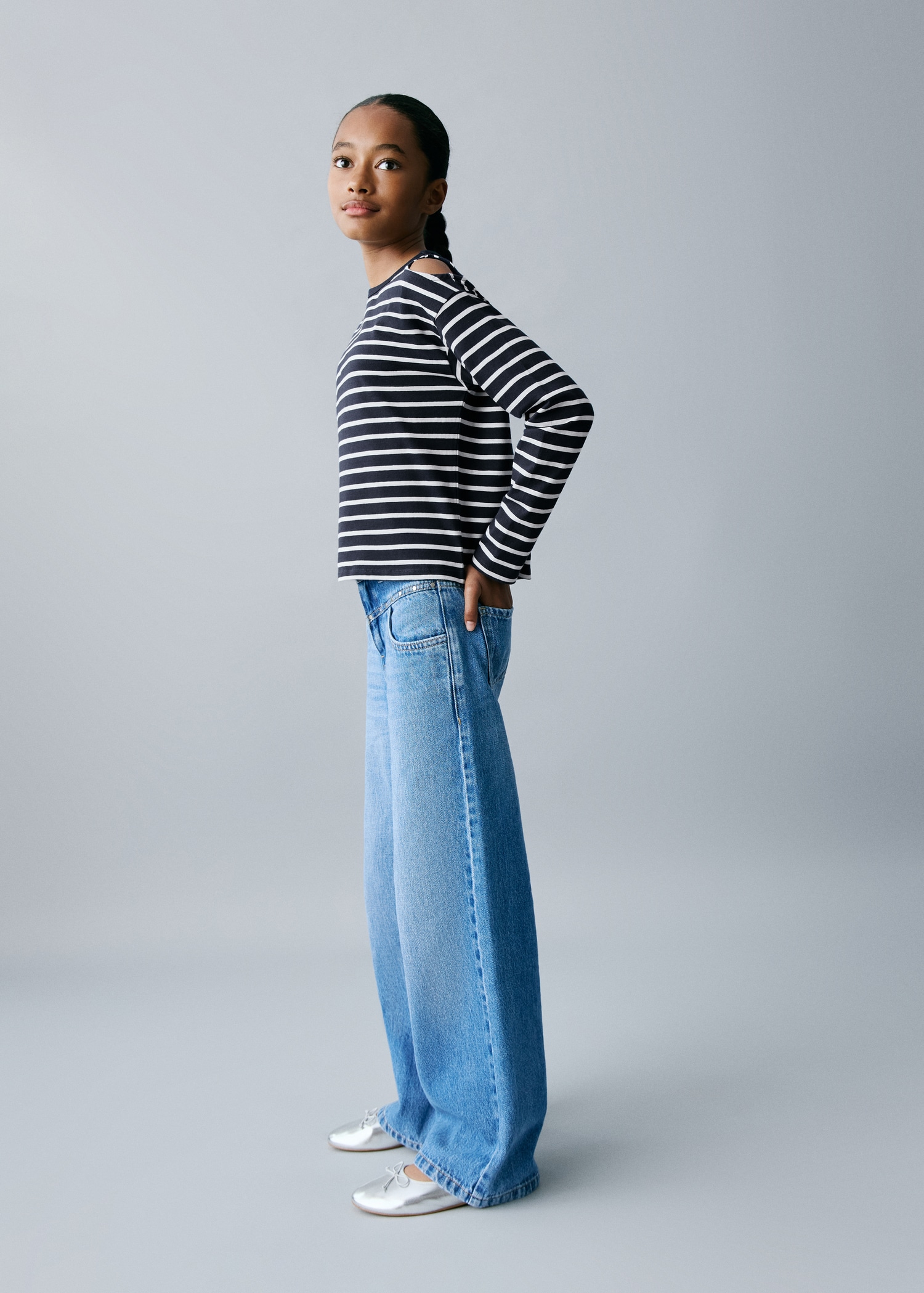 Jeans Camisetas Basicas Mango Camiseta Cut-out Rayas Niños MANGO