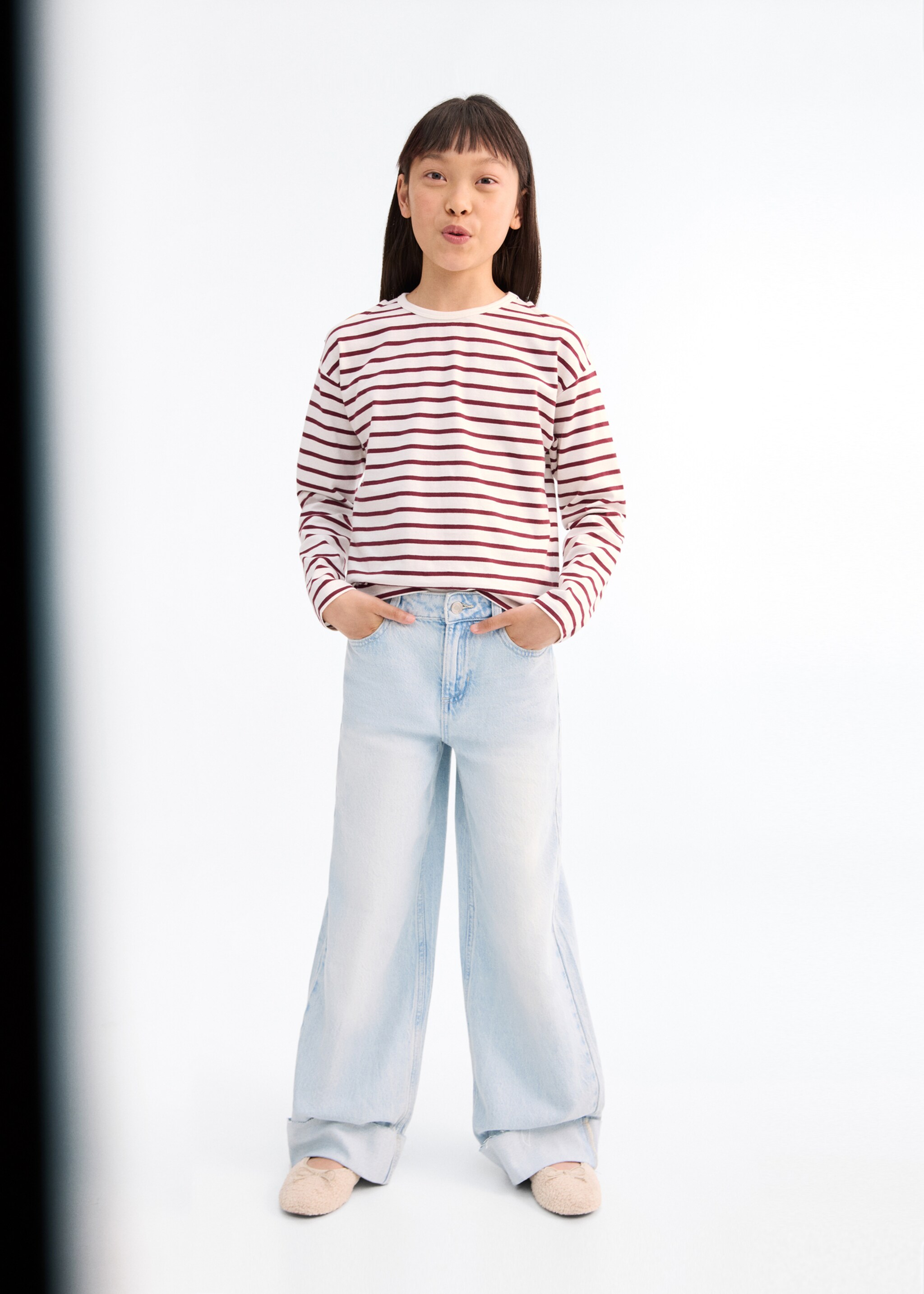 T-shirt cut-out à rayures - Plan général