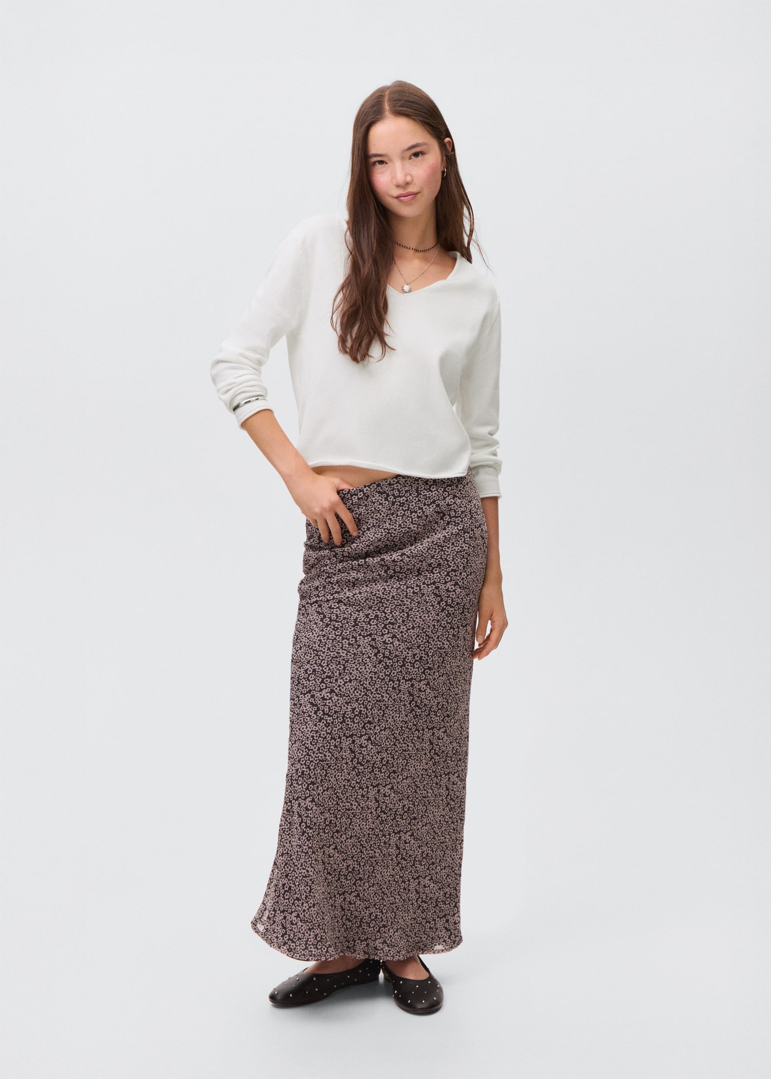 Pull-over maille col en V - Plan général