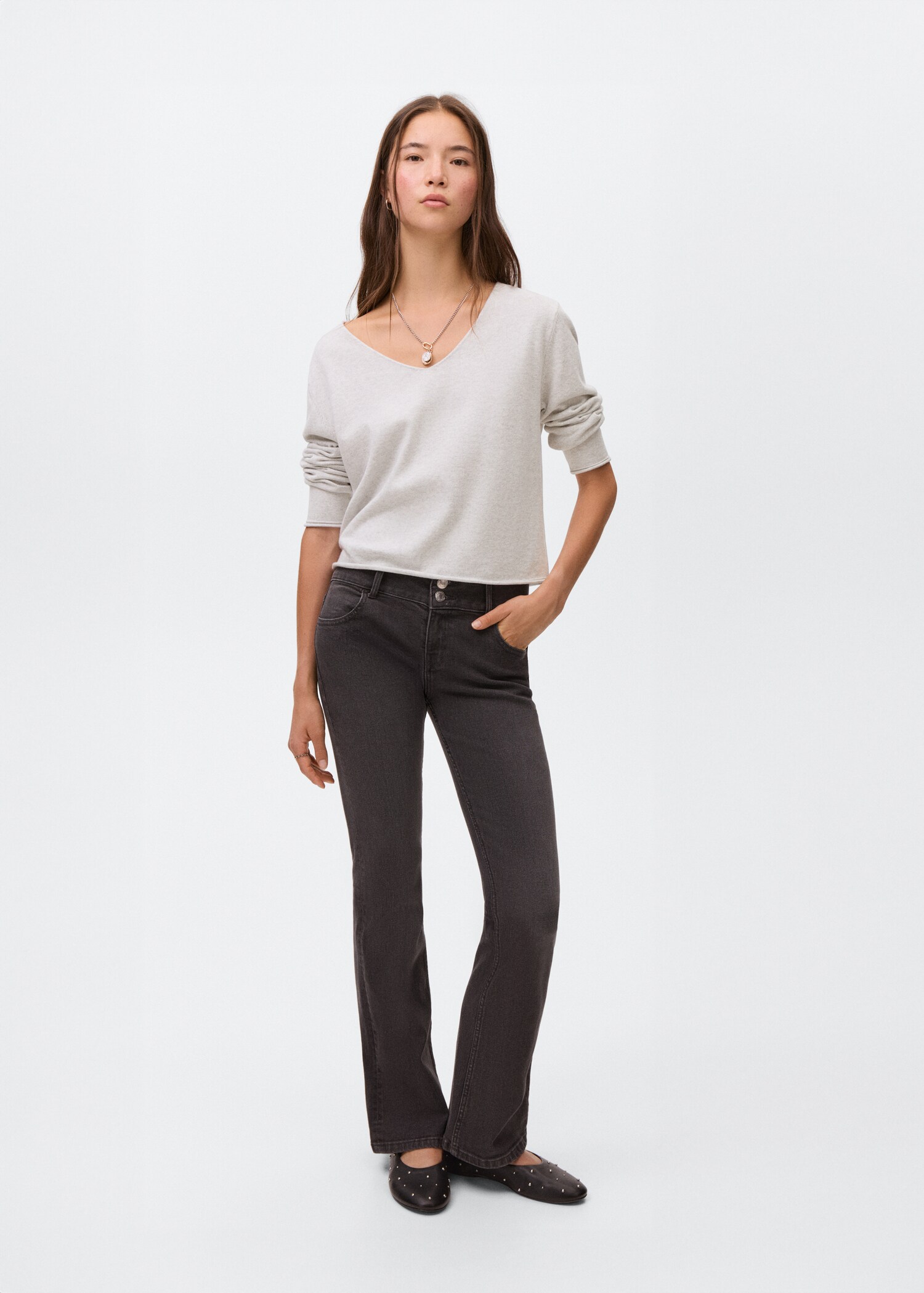 Pull-over maille col en V - Plan général
