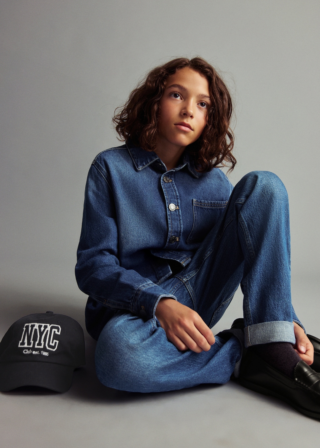 Cap with embroidered letter