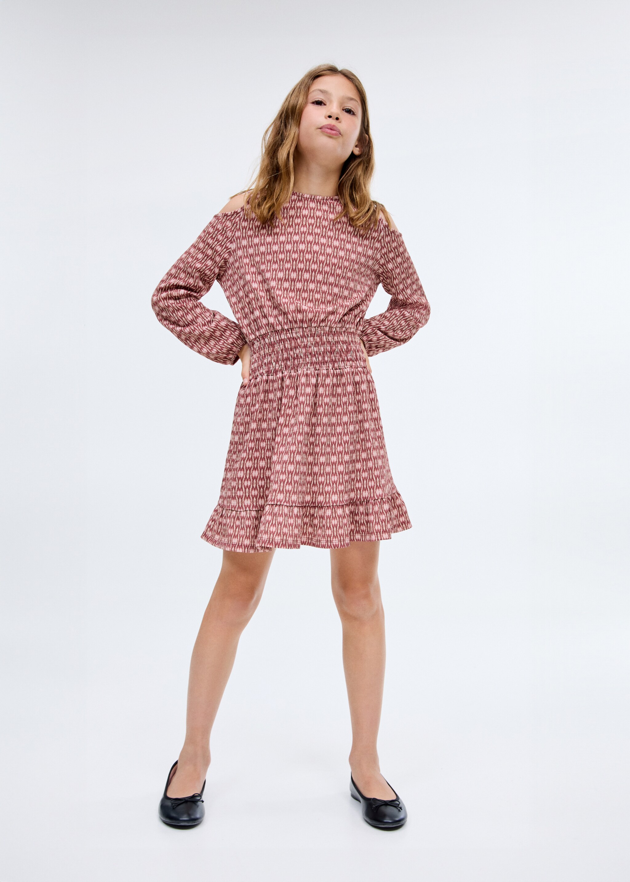 Robe froncée imprimée - Plan général