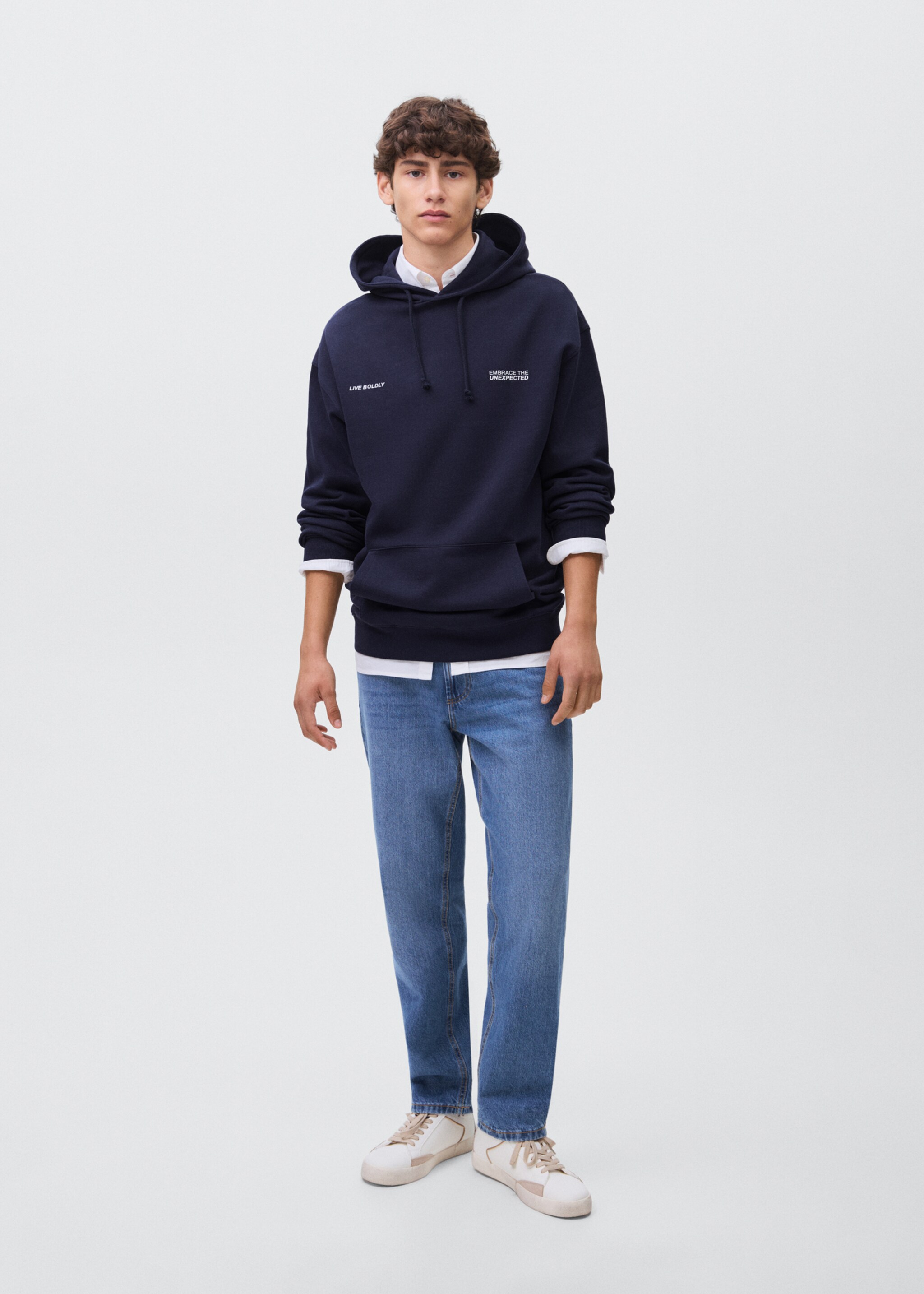 Printed hoodie - General plane, Navy. Ref: 17093823-00.