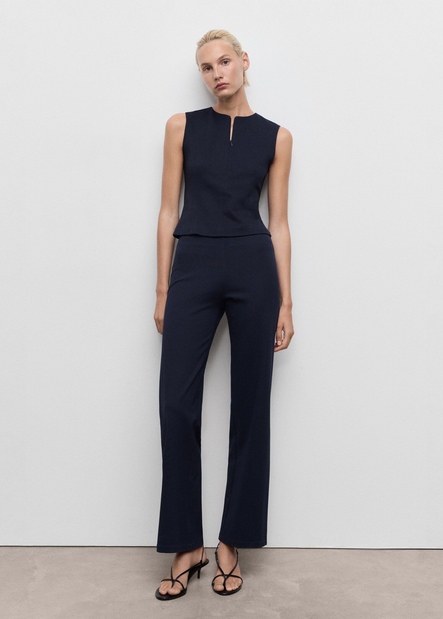 Pantalon droit taille élastique - Plan général
