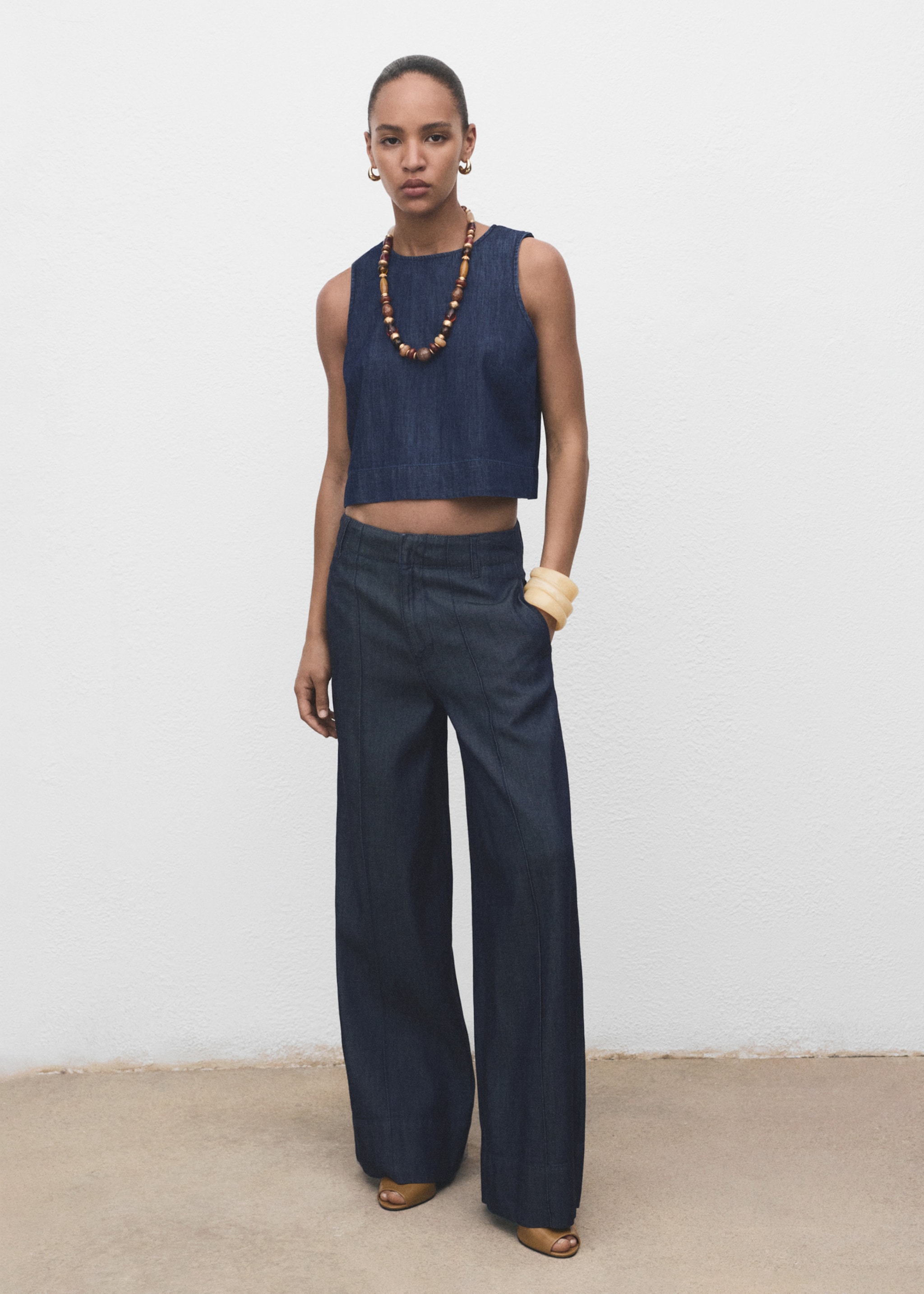 Denim crop top - General plane, Open Blue. Ref: 17094101-00.