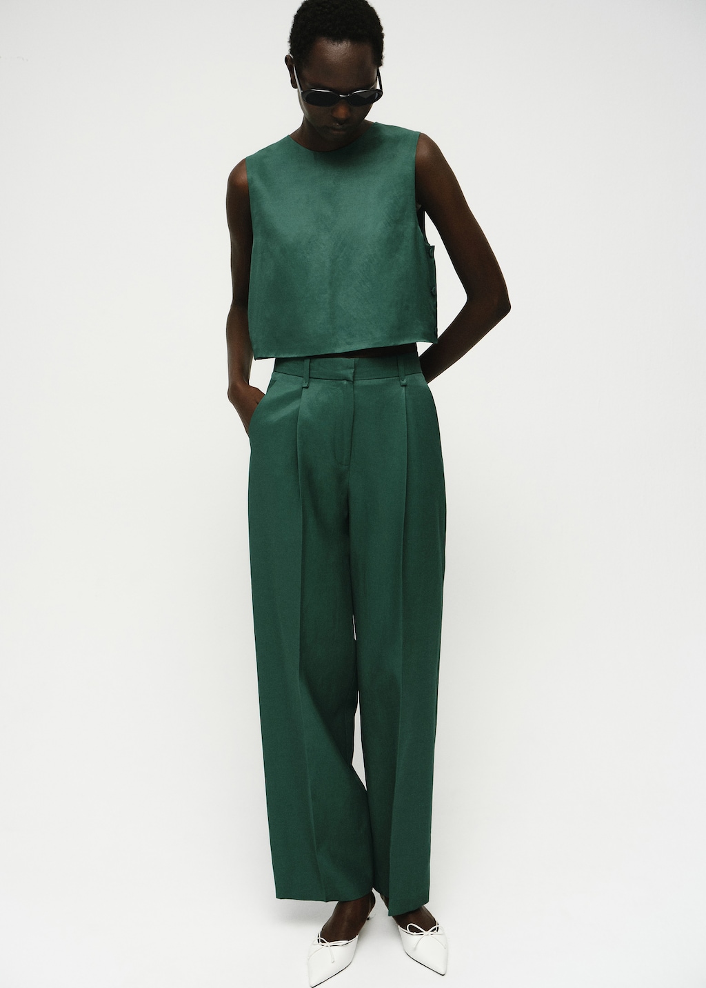 Straight-fit linen-blend suit pants - image 2