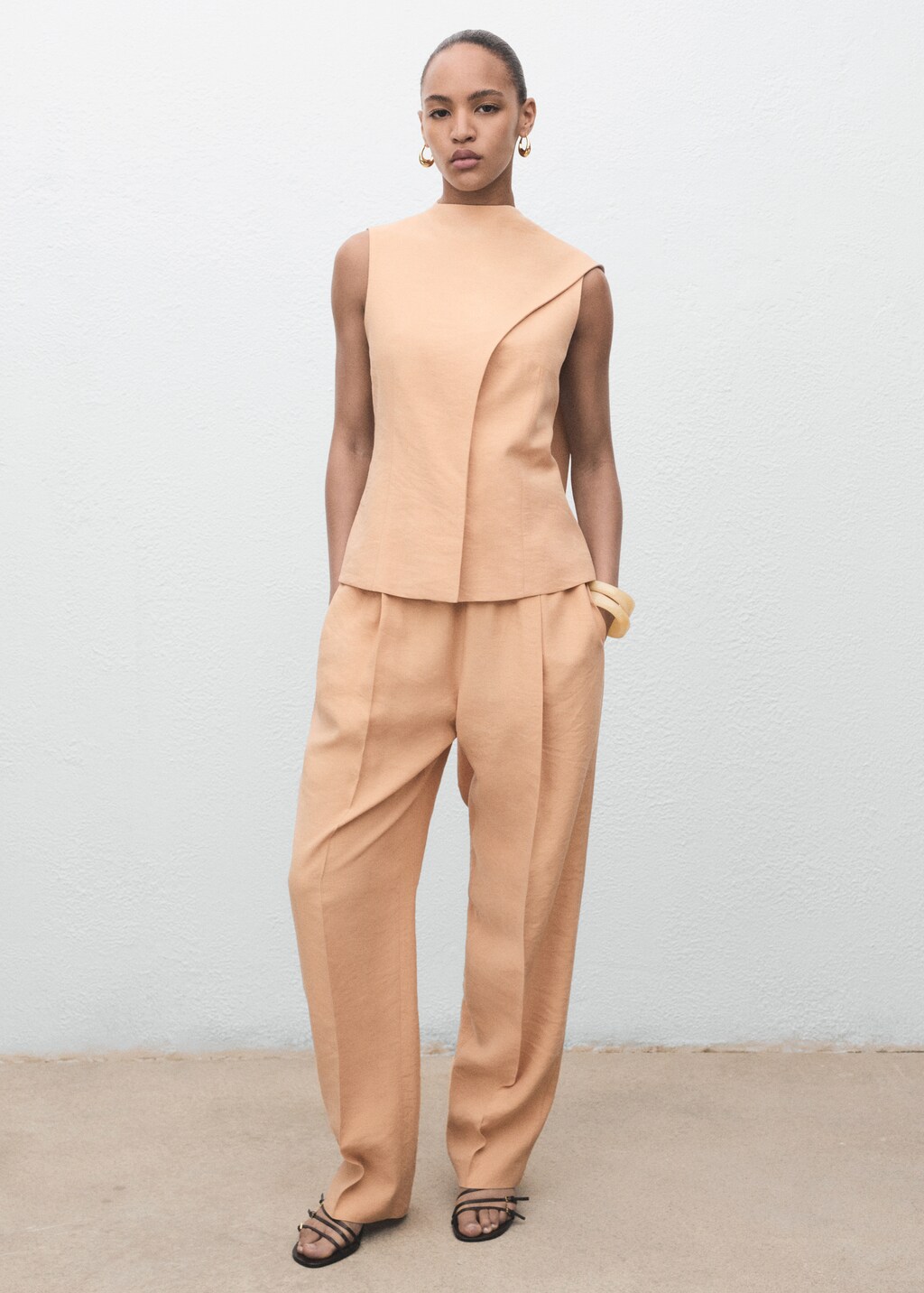 Lyocell pants with elastic waistband - image 2