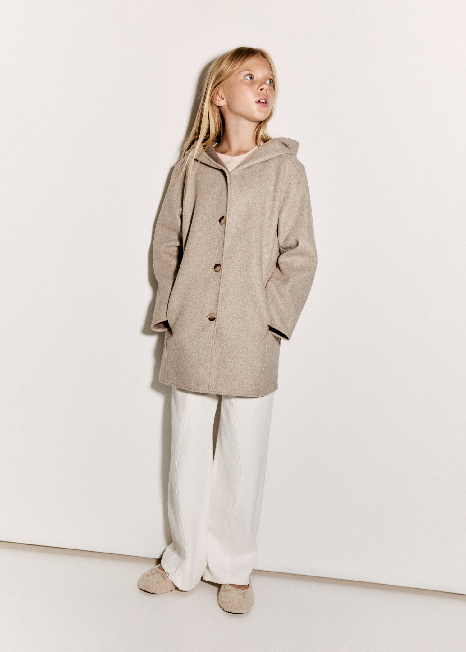 Manteau drap de laine poches - Plan général