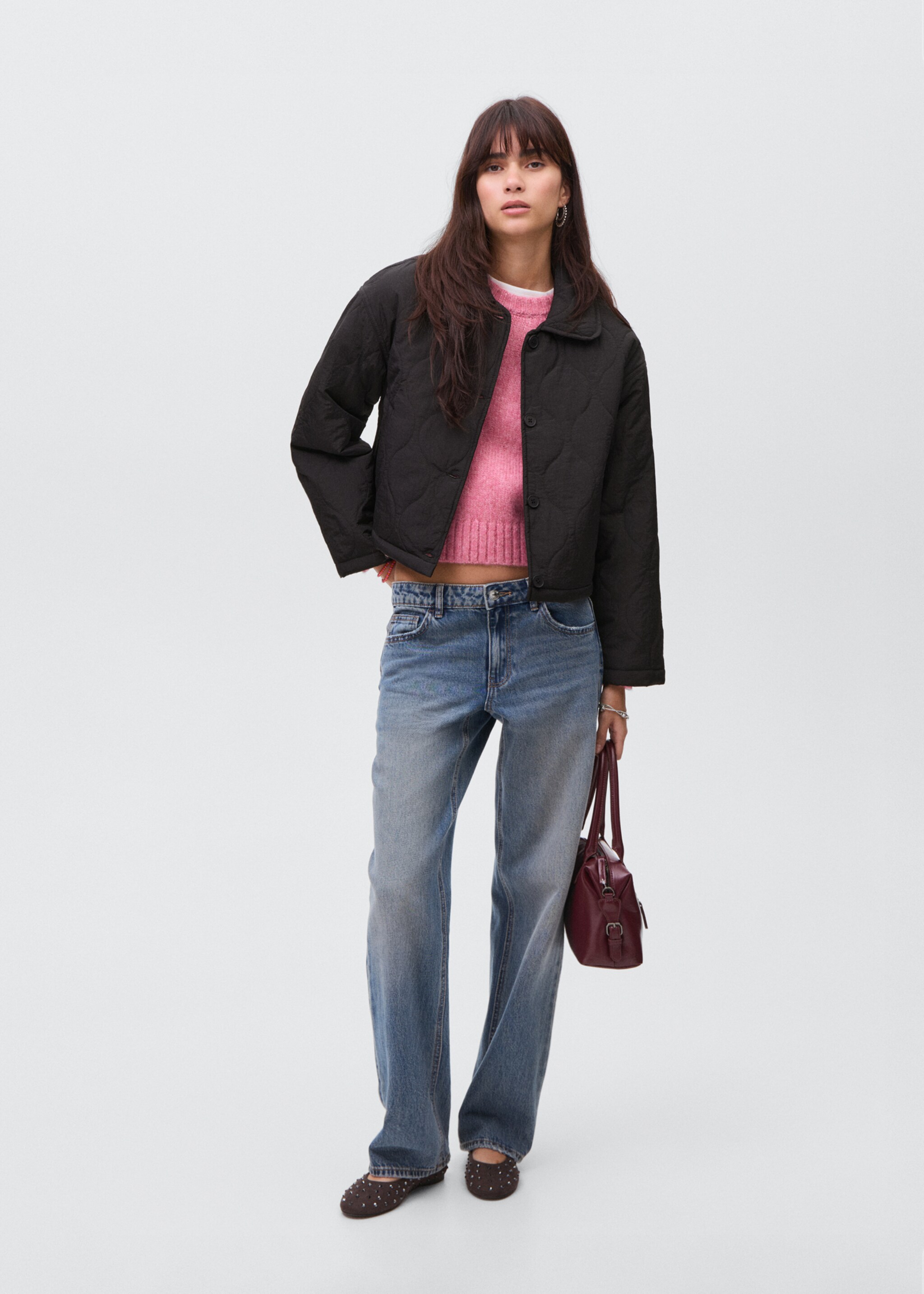 Quilted parka with buttons - General plane, Black. Ref: 17094413-00.