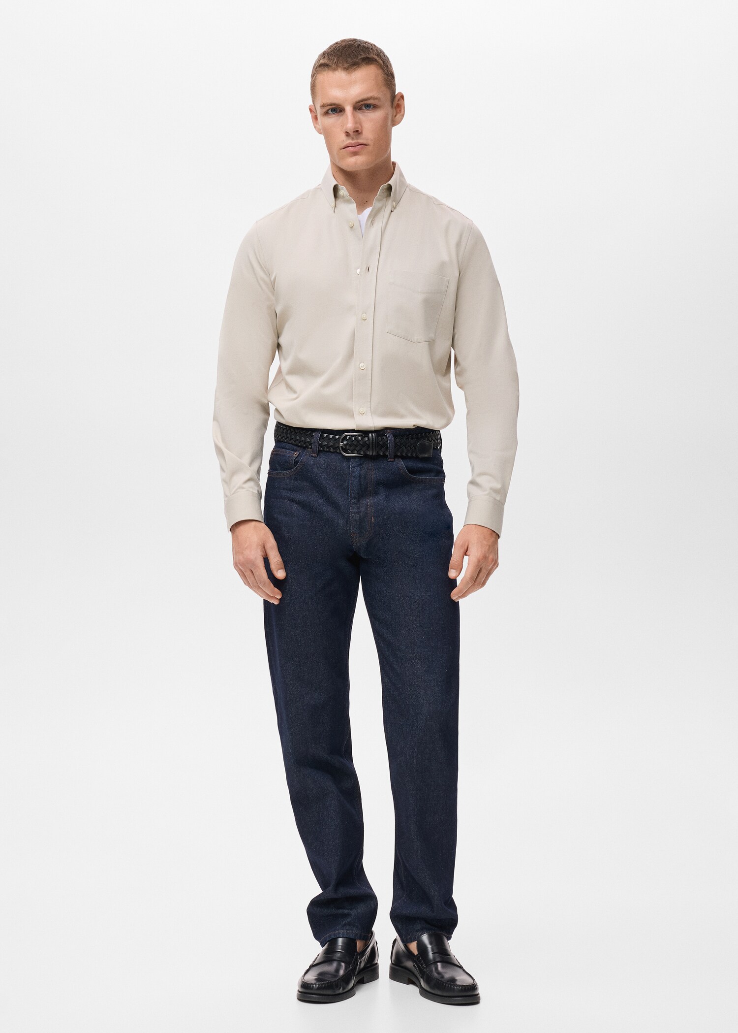 100% cotton regular fit pocket shirt - General plane