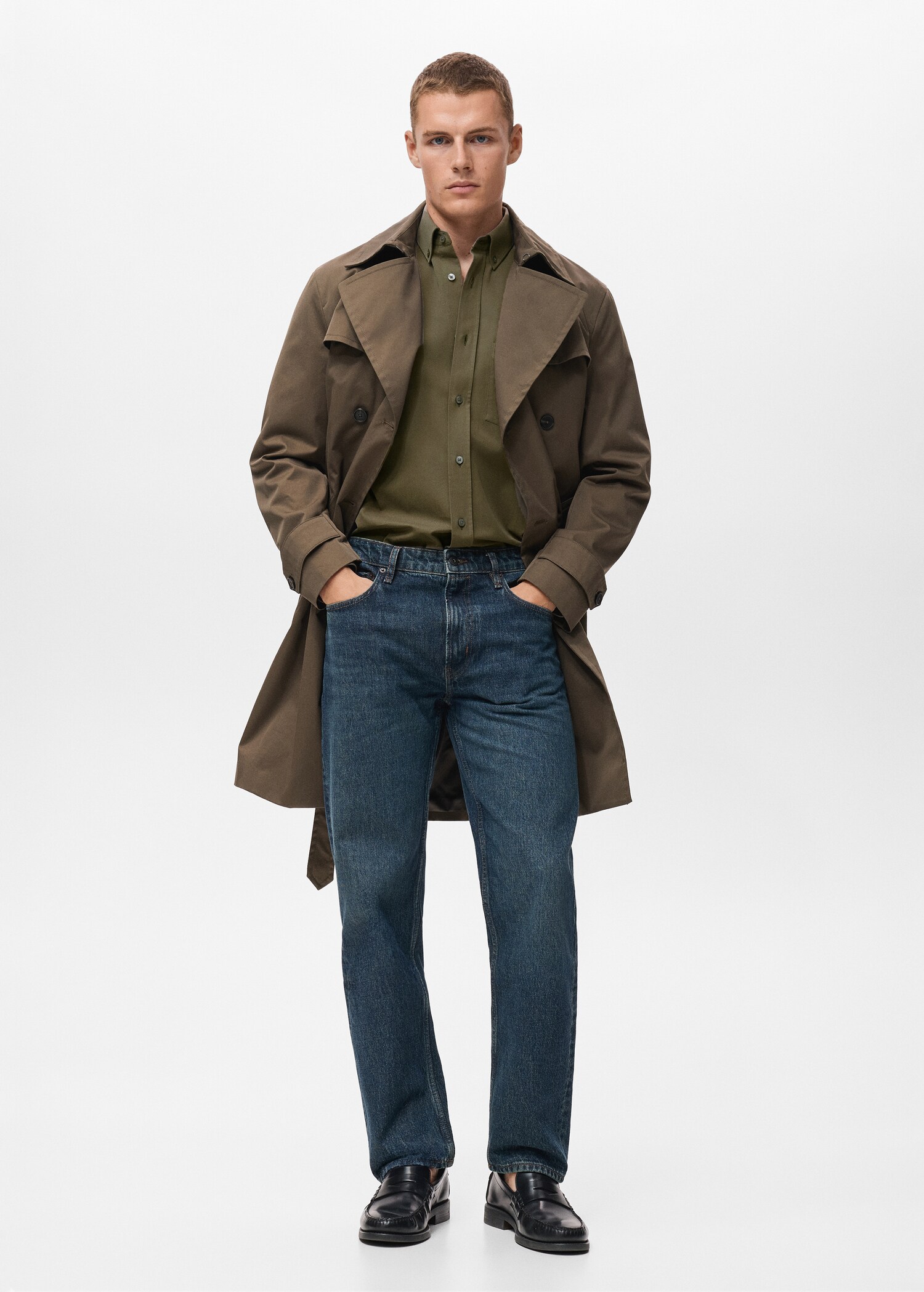 100% cotton regular fit pocket shirt - General plane