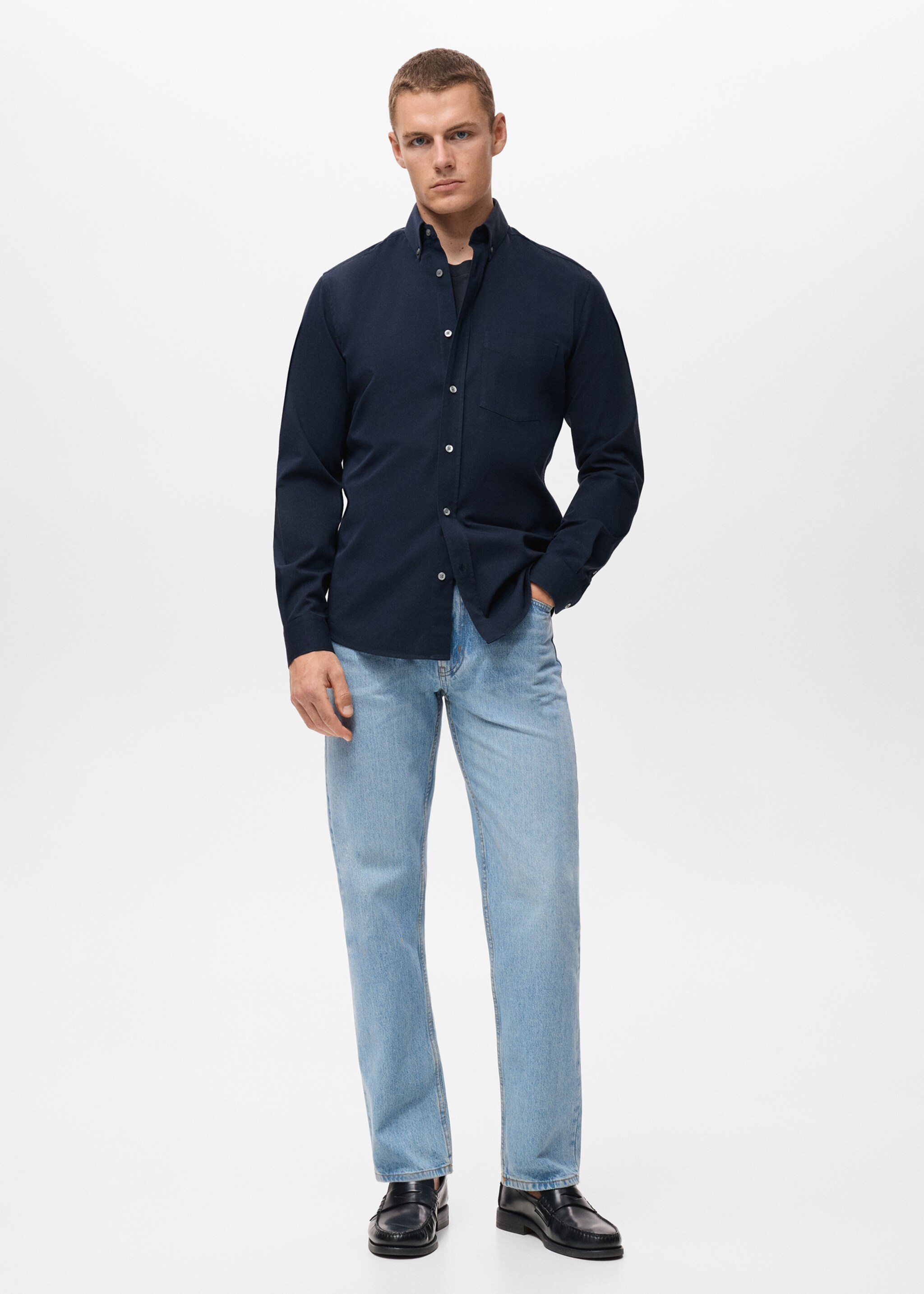 100% cotton regular fit pocket shirt - General plane, Navy. Ref: 17094440-00.