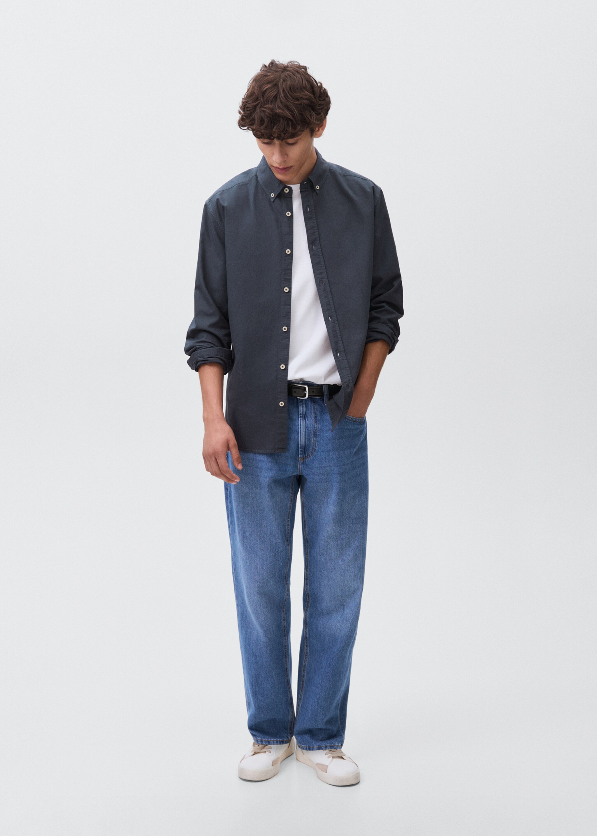 Camicia cotone - Piano generale, Navy. Ref: 17094441-00.