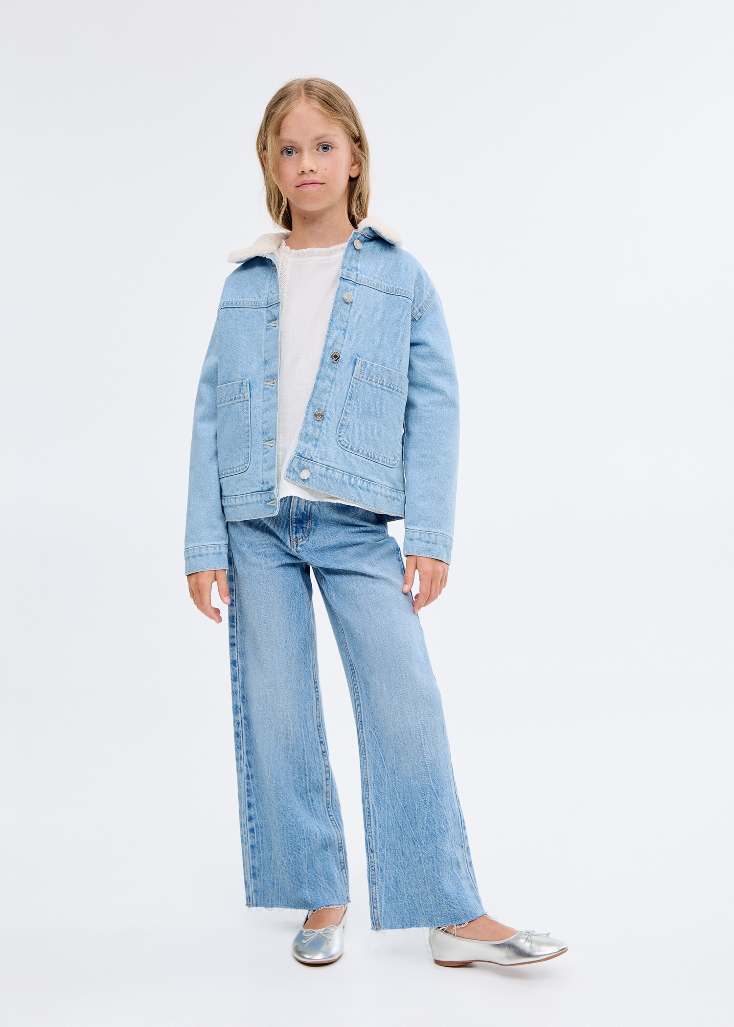 Geacă din denim cu interior din blană - Plan general