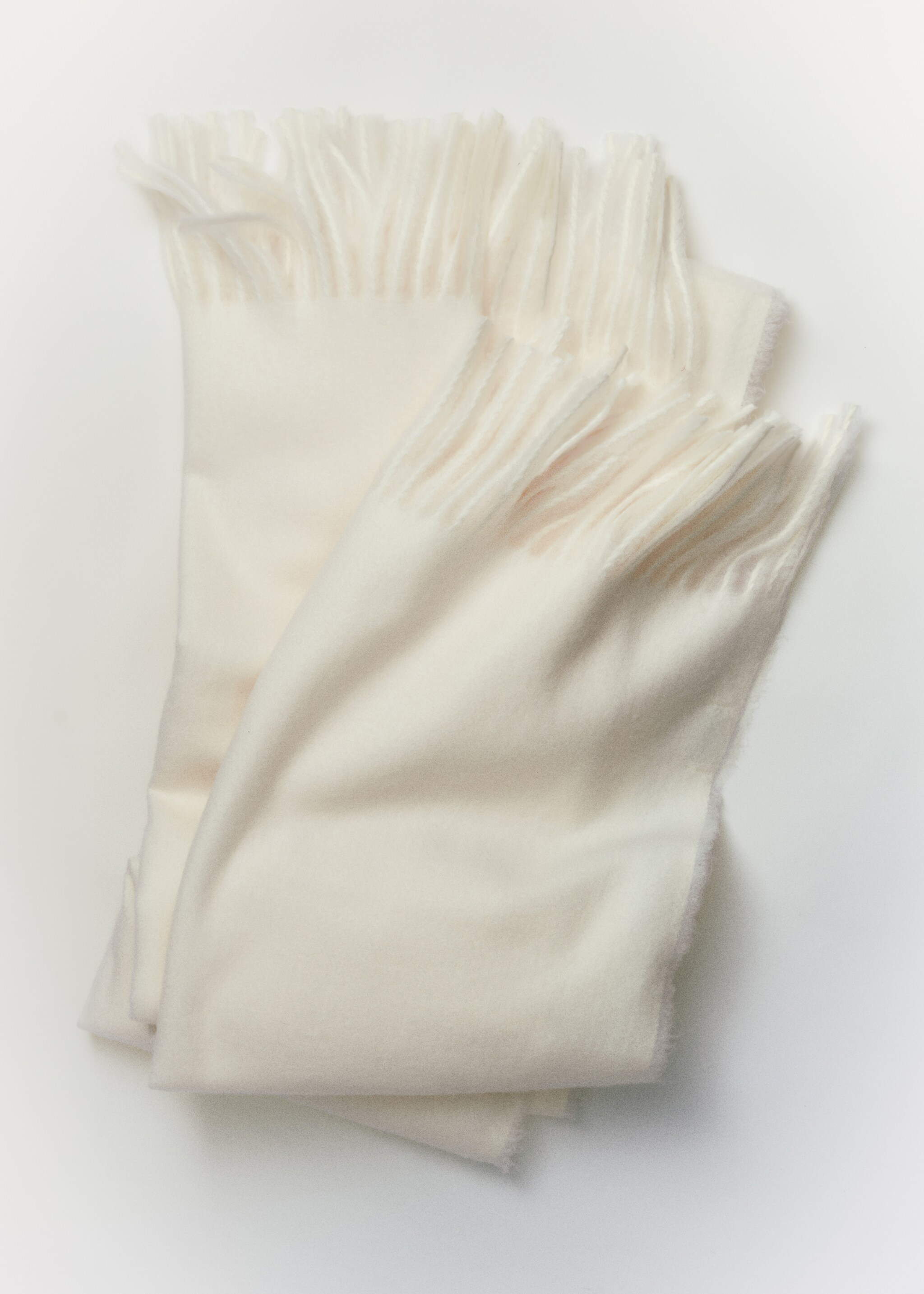 Fringed edge scarf - General plane, Ecru. Ref: 17095145-00.
