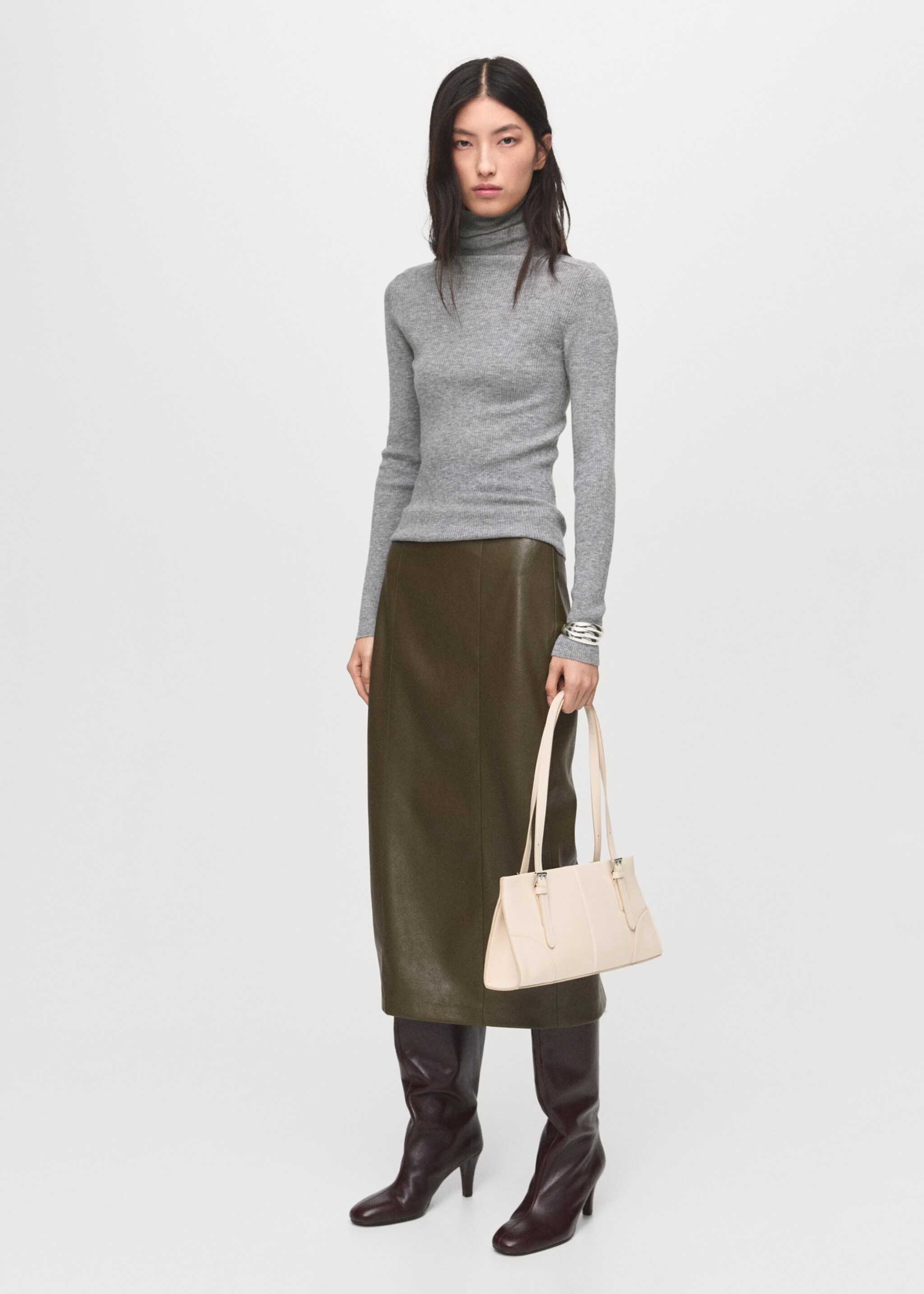 Turtleneck wool sweater - General plane, Light Heather Grey. Ref: 17095148-00.