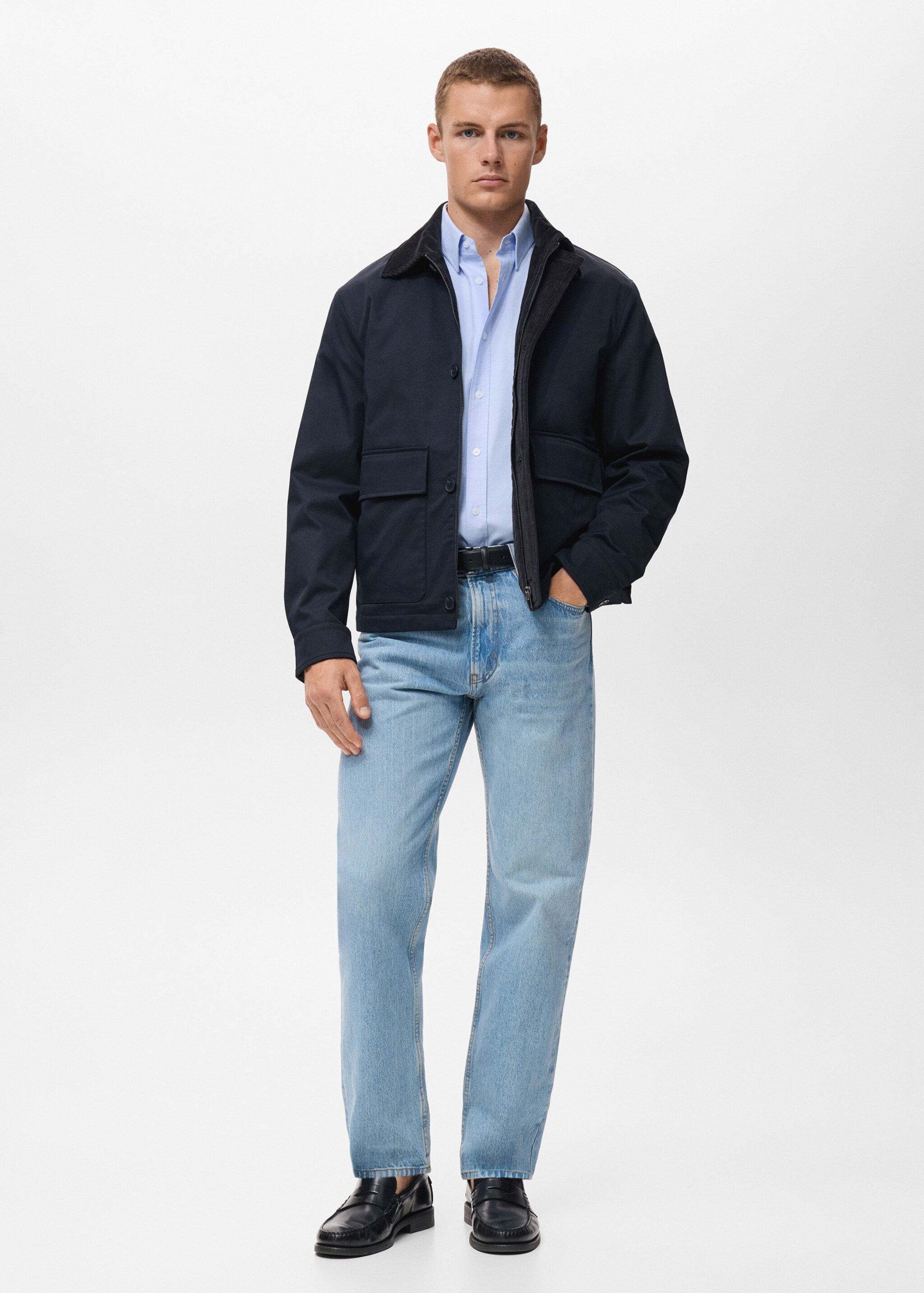 Camisa 100% cotó Òxford - Pla general, Blau cel. Ref: 17095156-00.