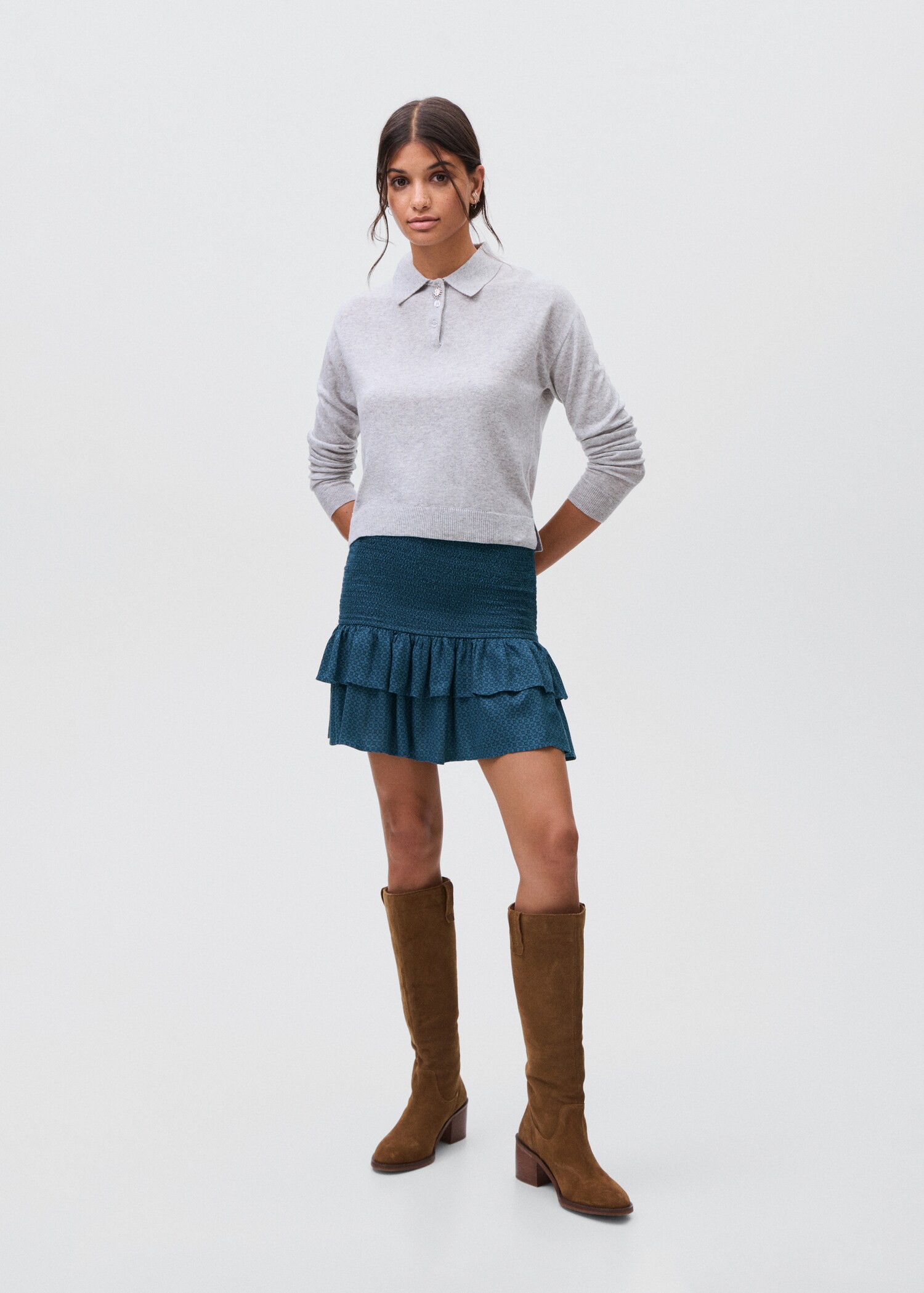 Gathered skirt with ruffles - General plane