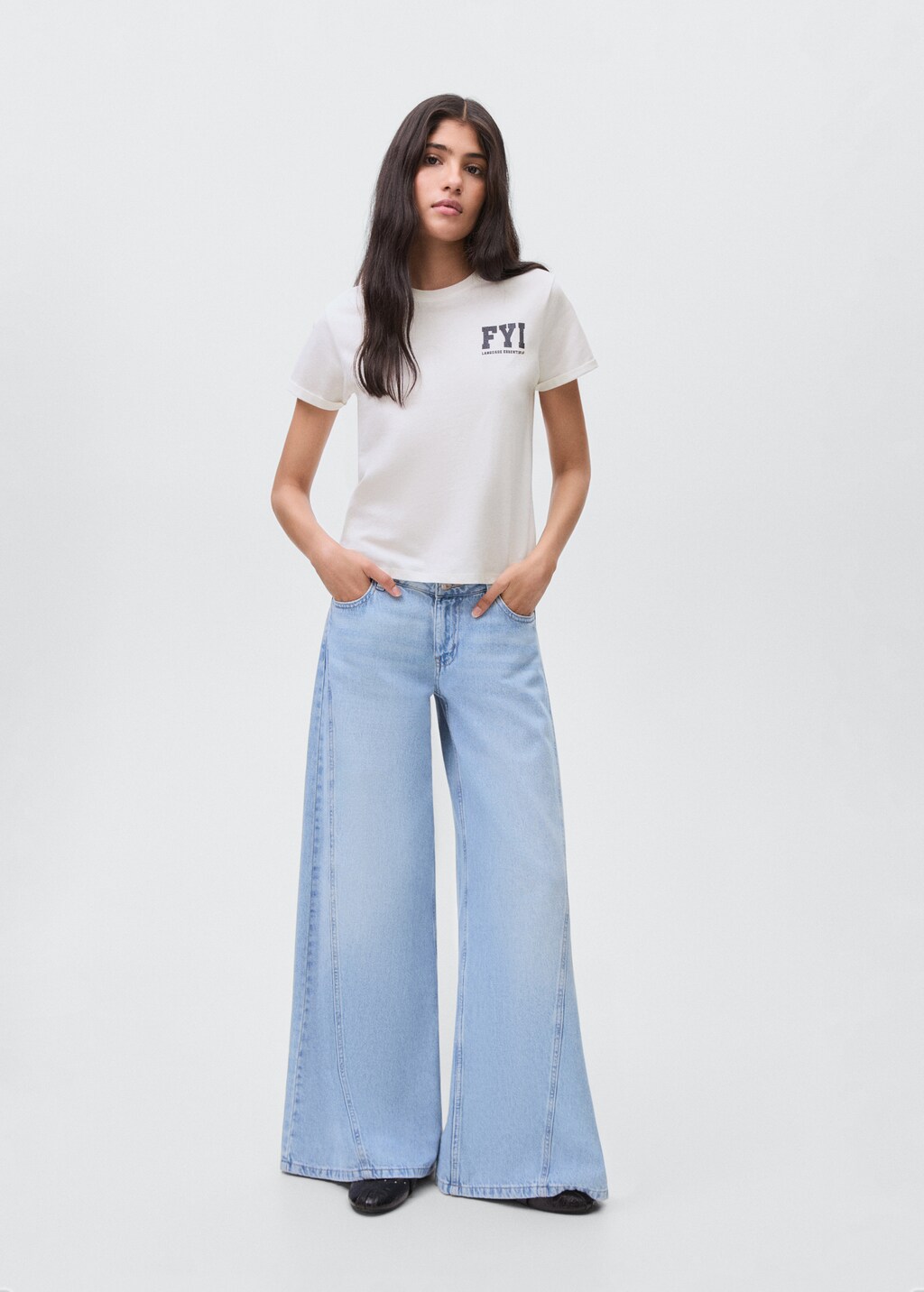 Printed cotton-blend t-shirt