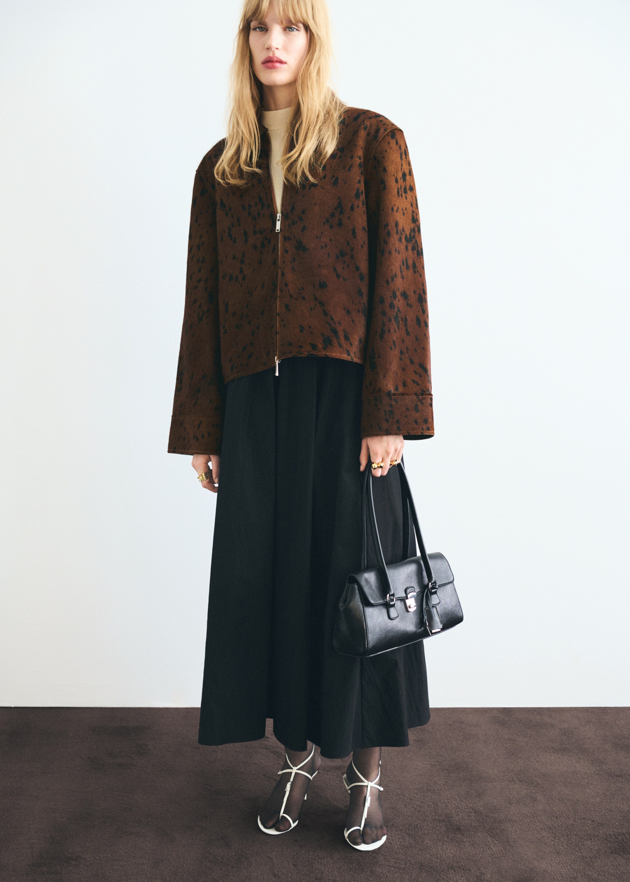 100% leather fur jacket - General plane, Medium Brown. Ref: 17095804-00.