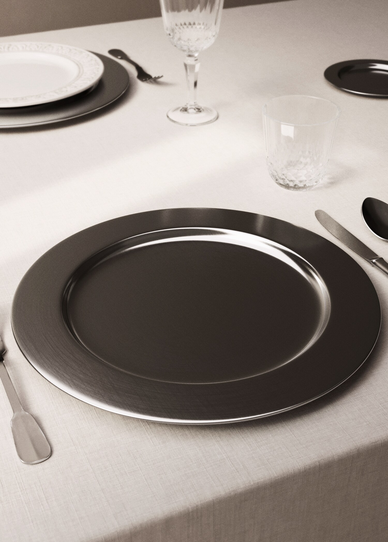 Mat roestvrijstalen onderbord - Overzichtstekening