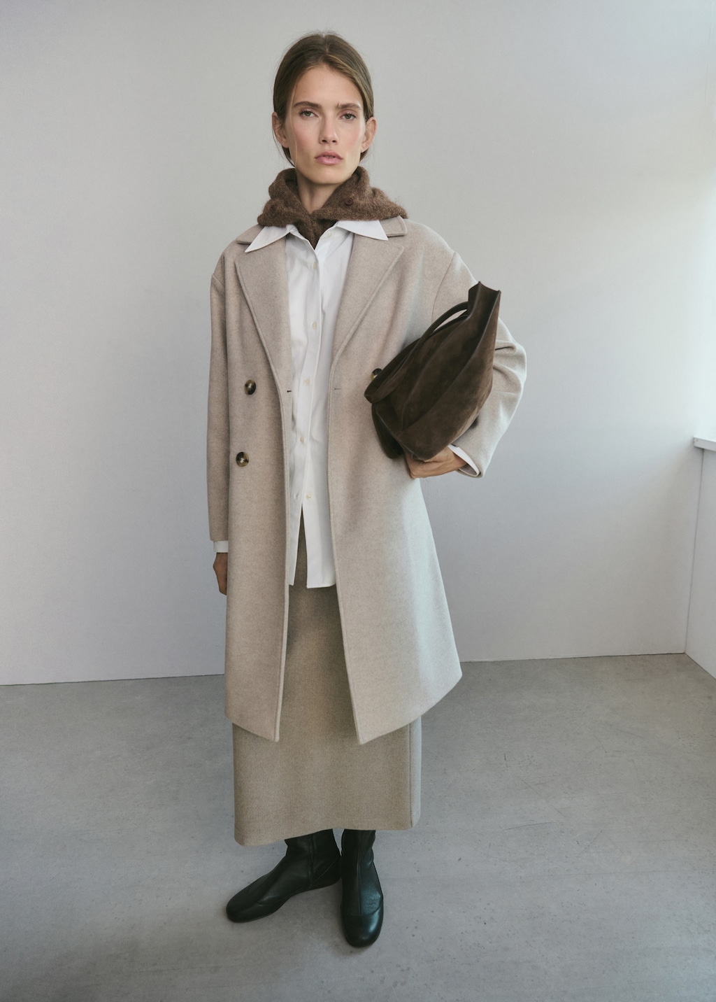 Mango Double-breasted midi coat