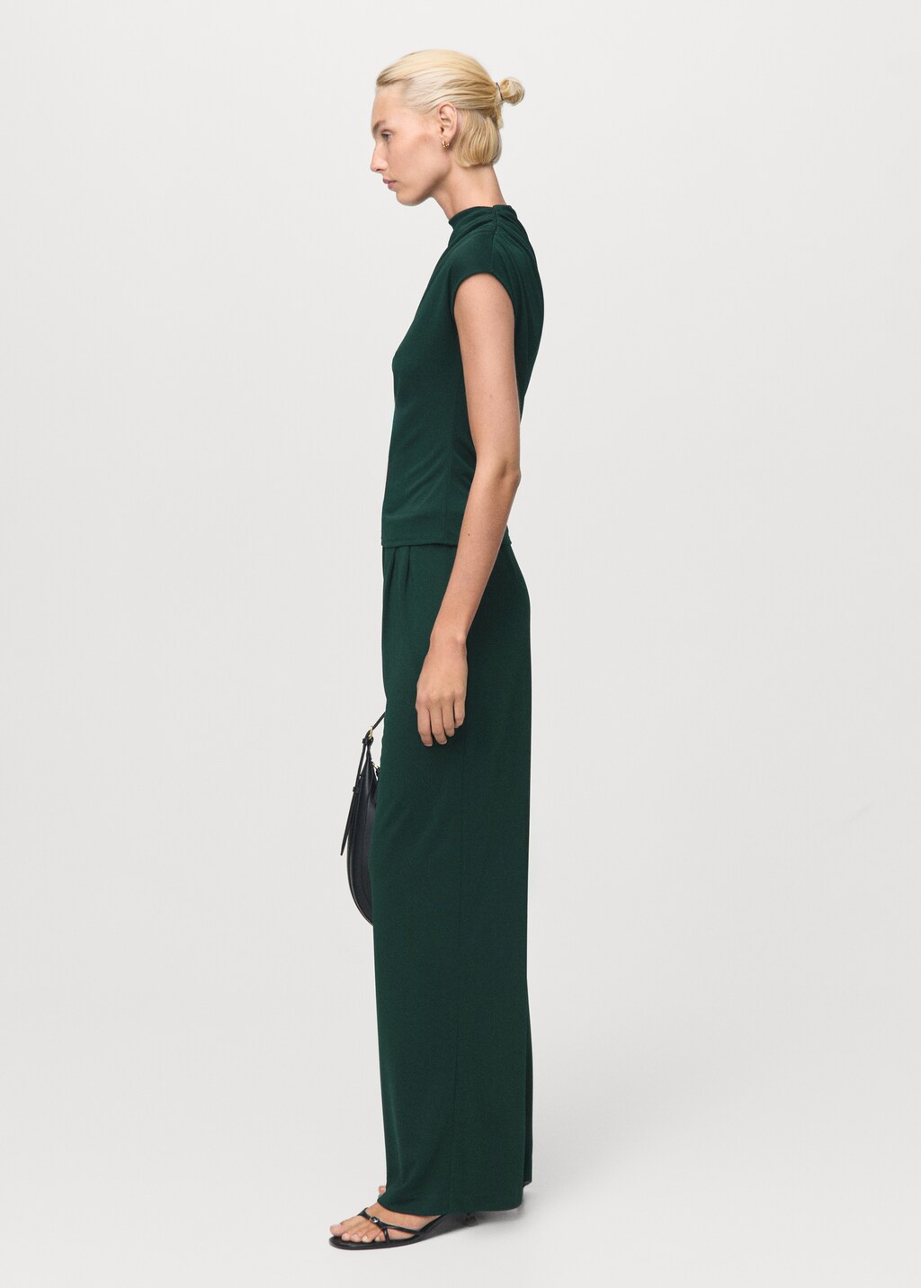 Pleated wide leg trousers - image 2