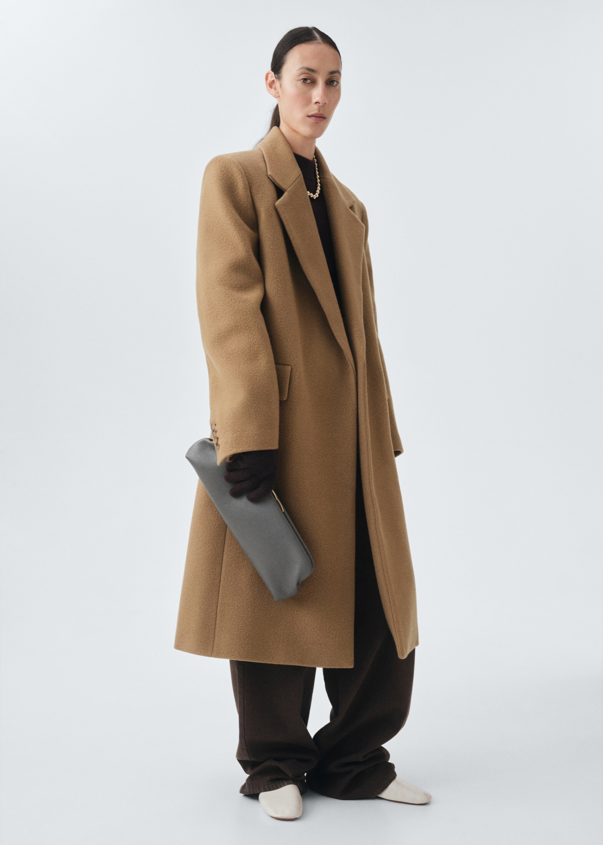 100% Cashmere gloves - General plane, Chocolate. Ref: 17095975-00.