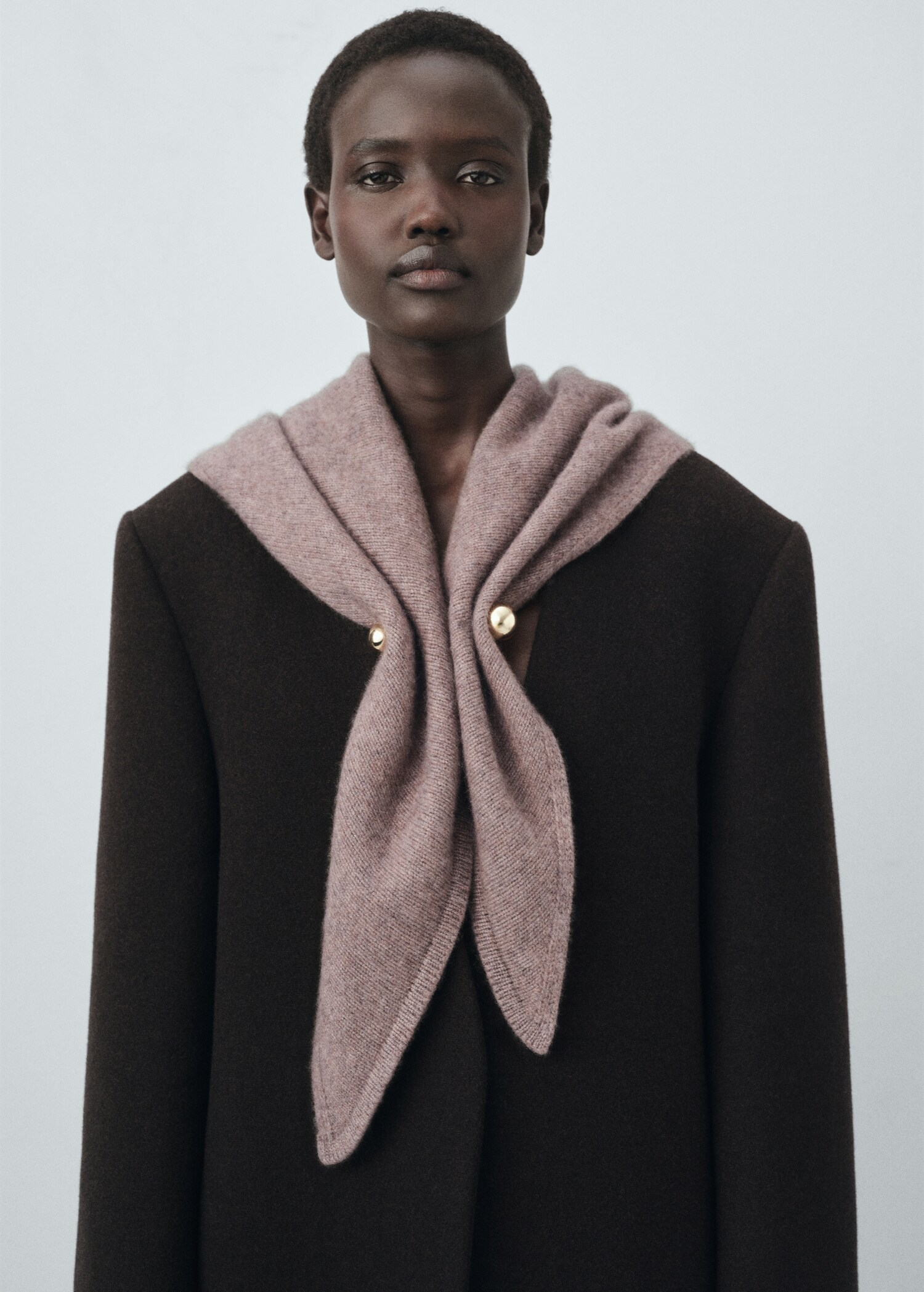 Cashmere-blend knitted shawl - General plane