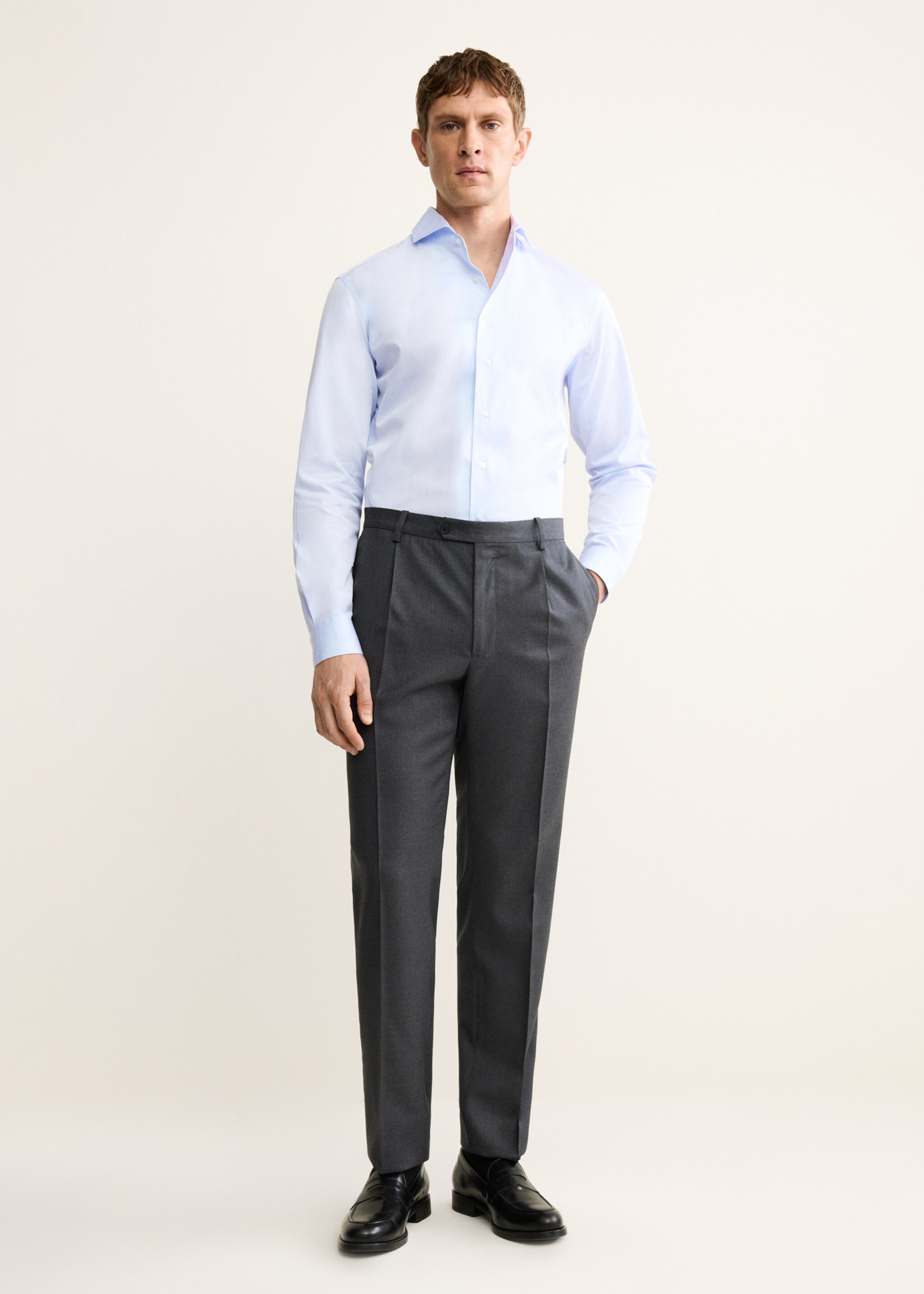 100% cotton dress shirt - General plane, Sky Blue. Ref: 17095999-00.