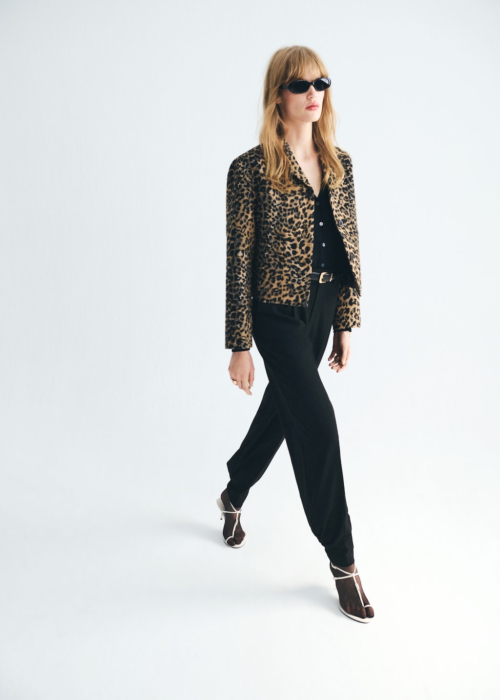 Mango Leopard-print jacket with buttons