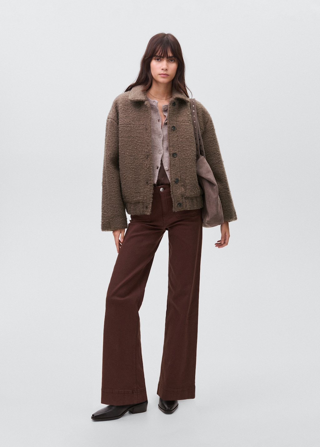 Shearling-effect bomber jacket