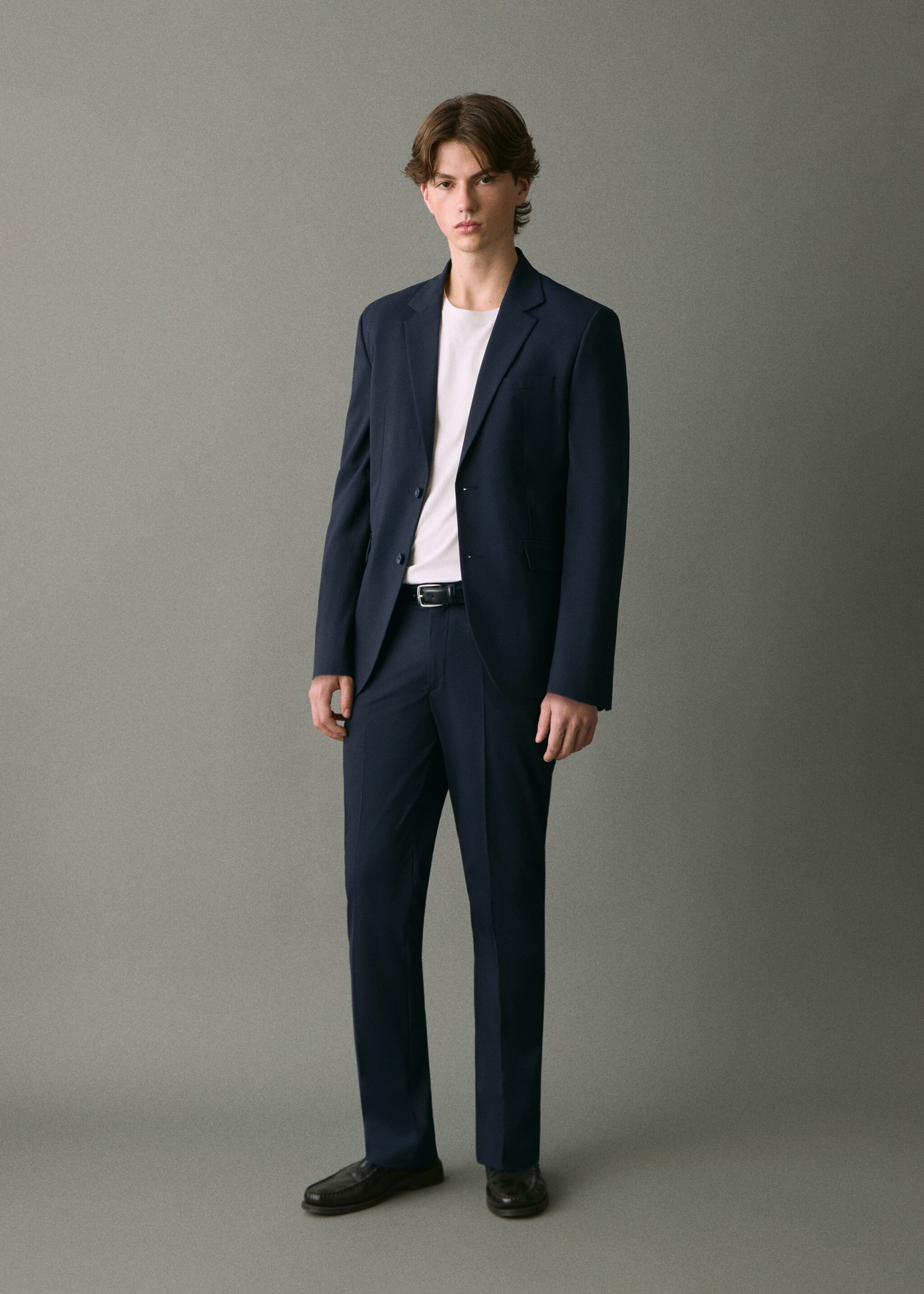 Straight-fit suit jacket - General plane, Navy. Ref: 17096326-00.
