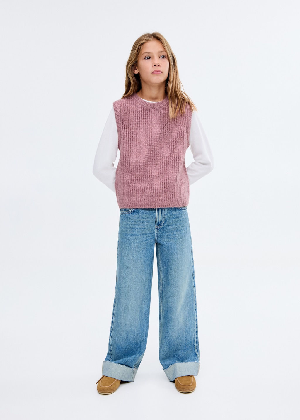 Ribbed knitwear vest