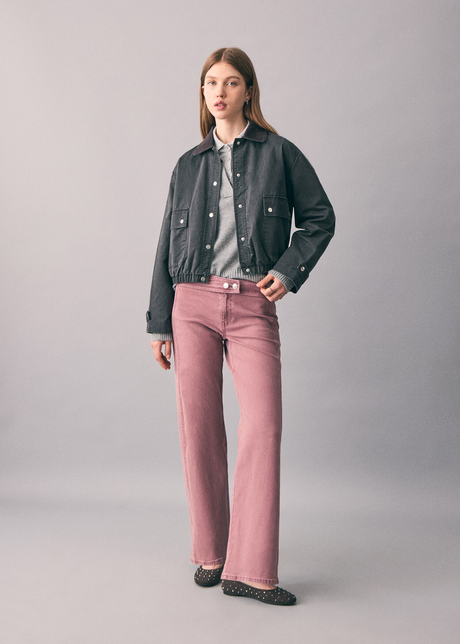 Straight-leg jeans with belt - General plane
