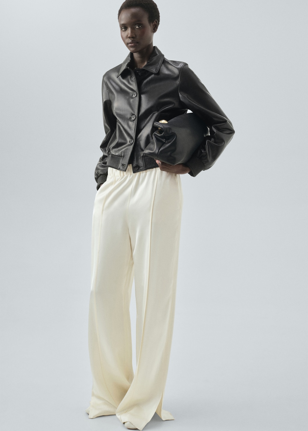 100% leather bomber jacket