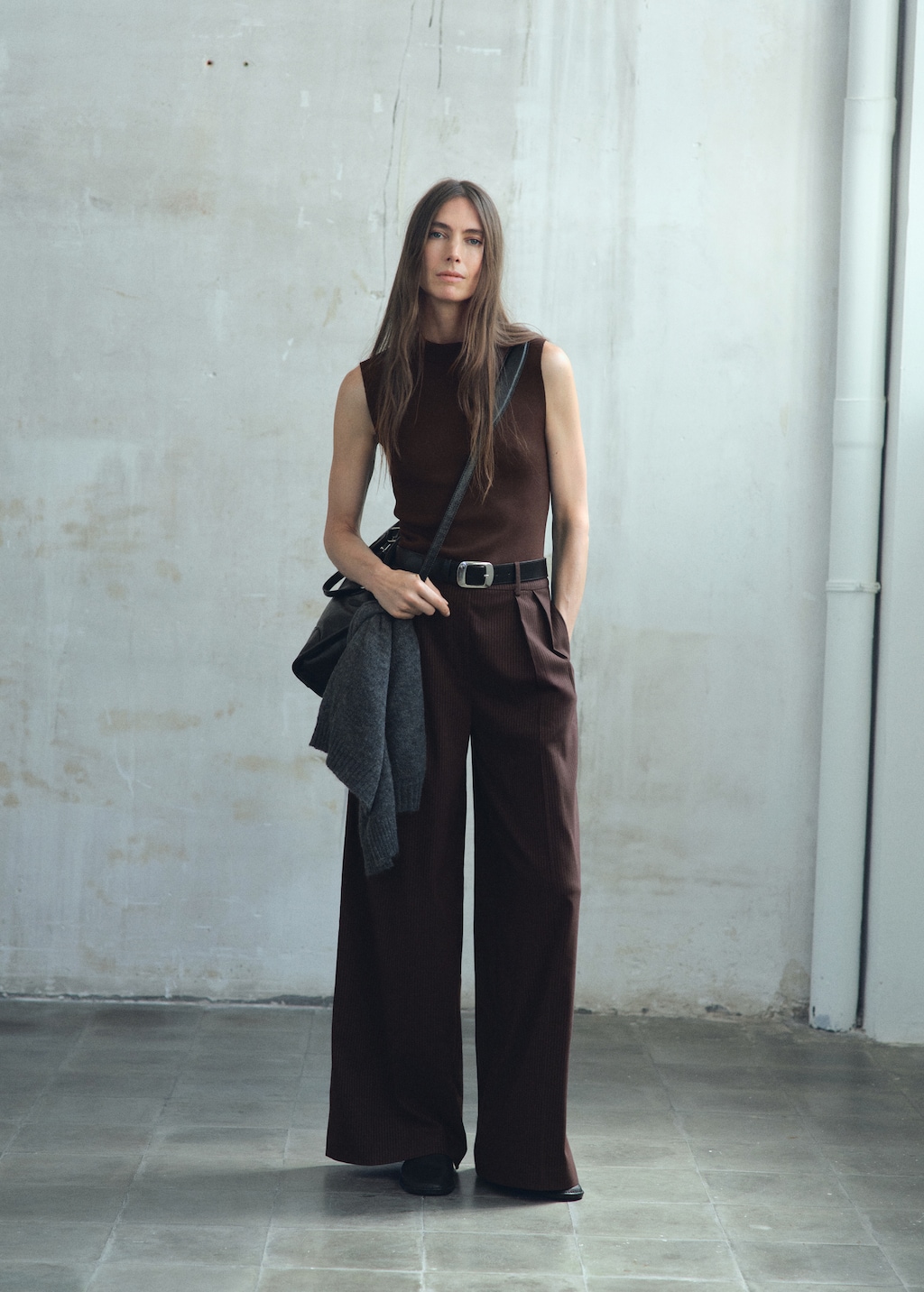 Pinstripe jumpsuit combination