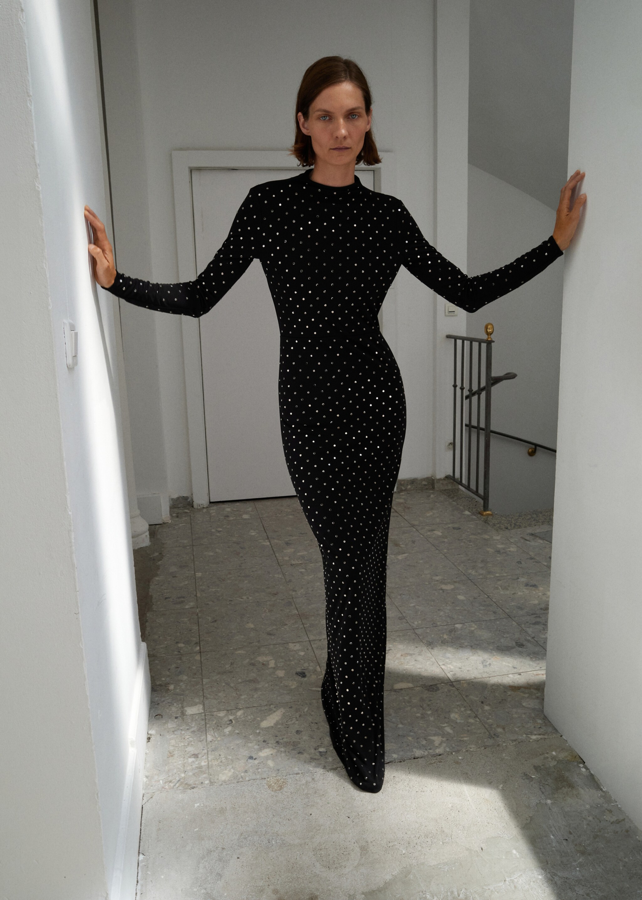 Crystal open-back dress - General plane, Black. Ref: 17096356-00.