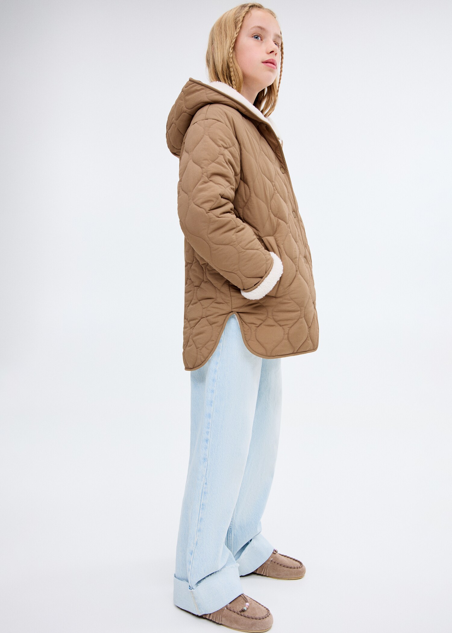 Quilted long coat - General plane