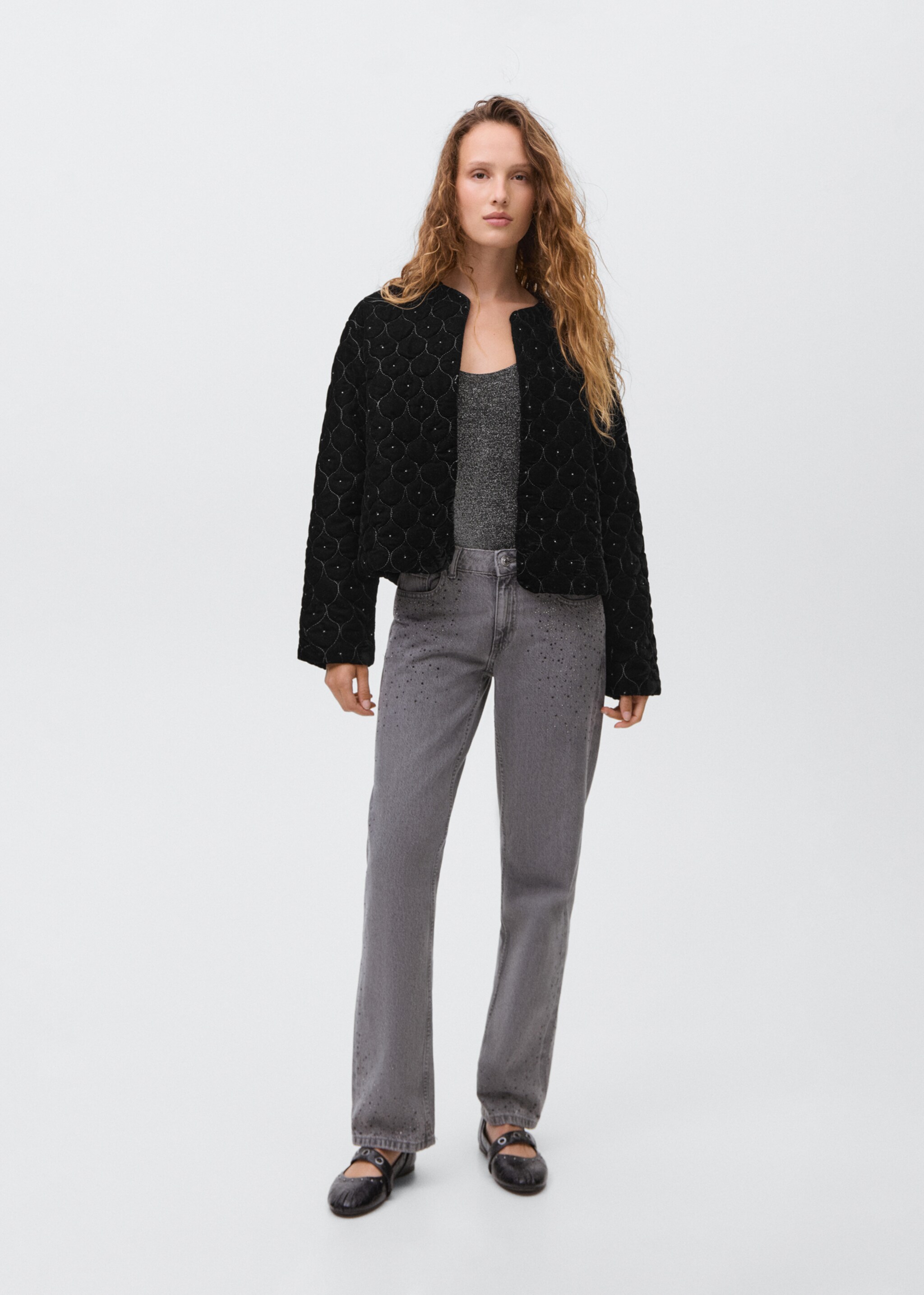 Beaded velvet jacket - General plane, Black. Ref: 17097783-00.
