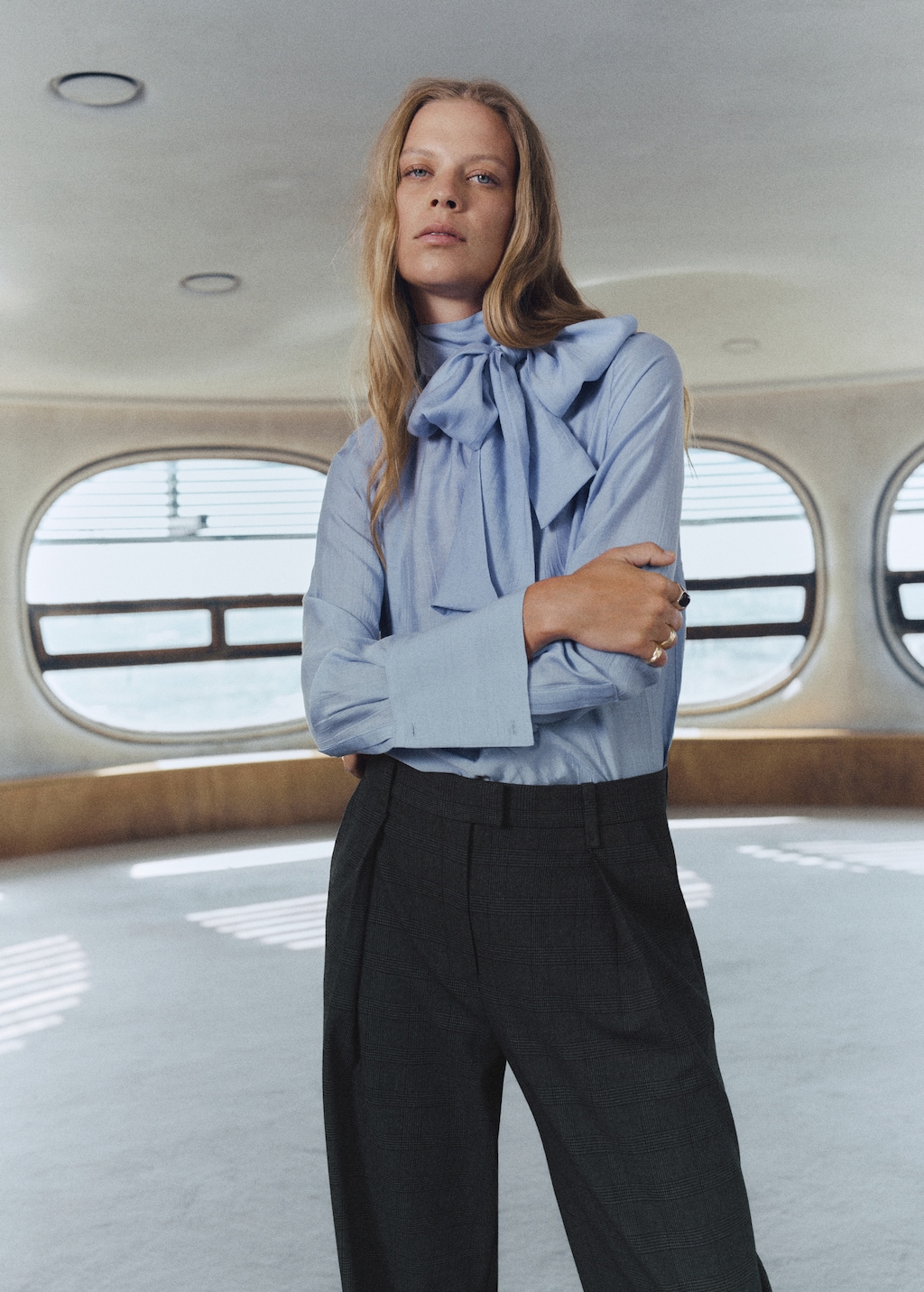 Pleated check-print suit trousers