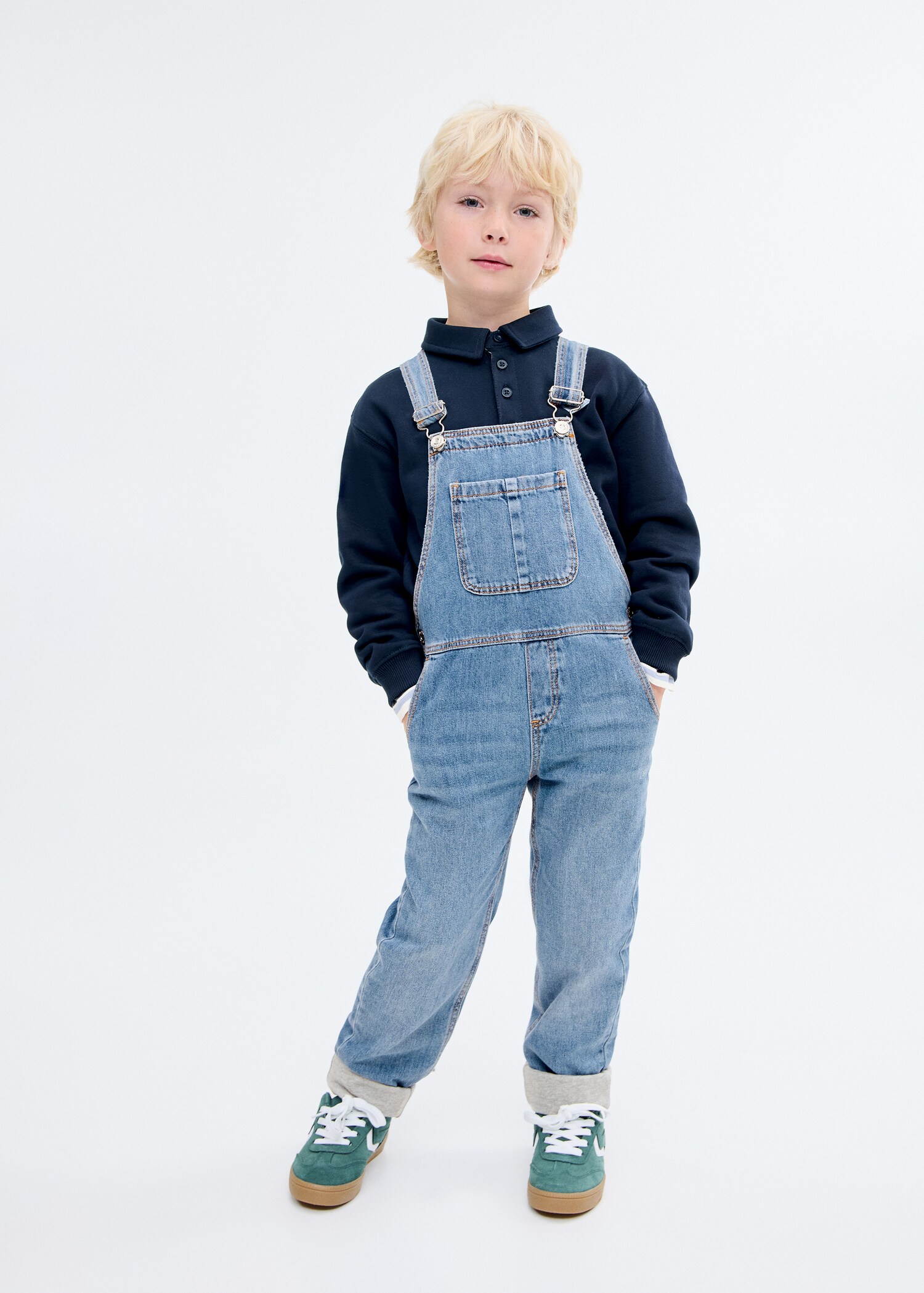 Denim cotton dungarees - General plane