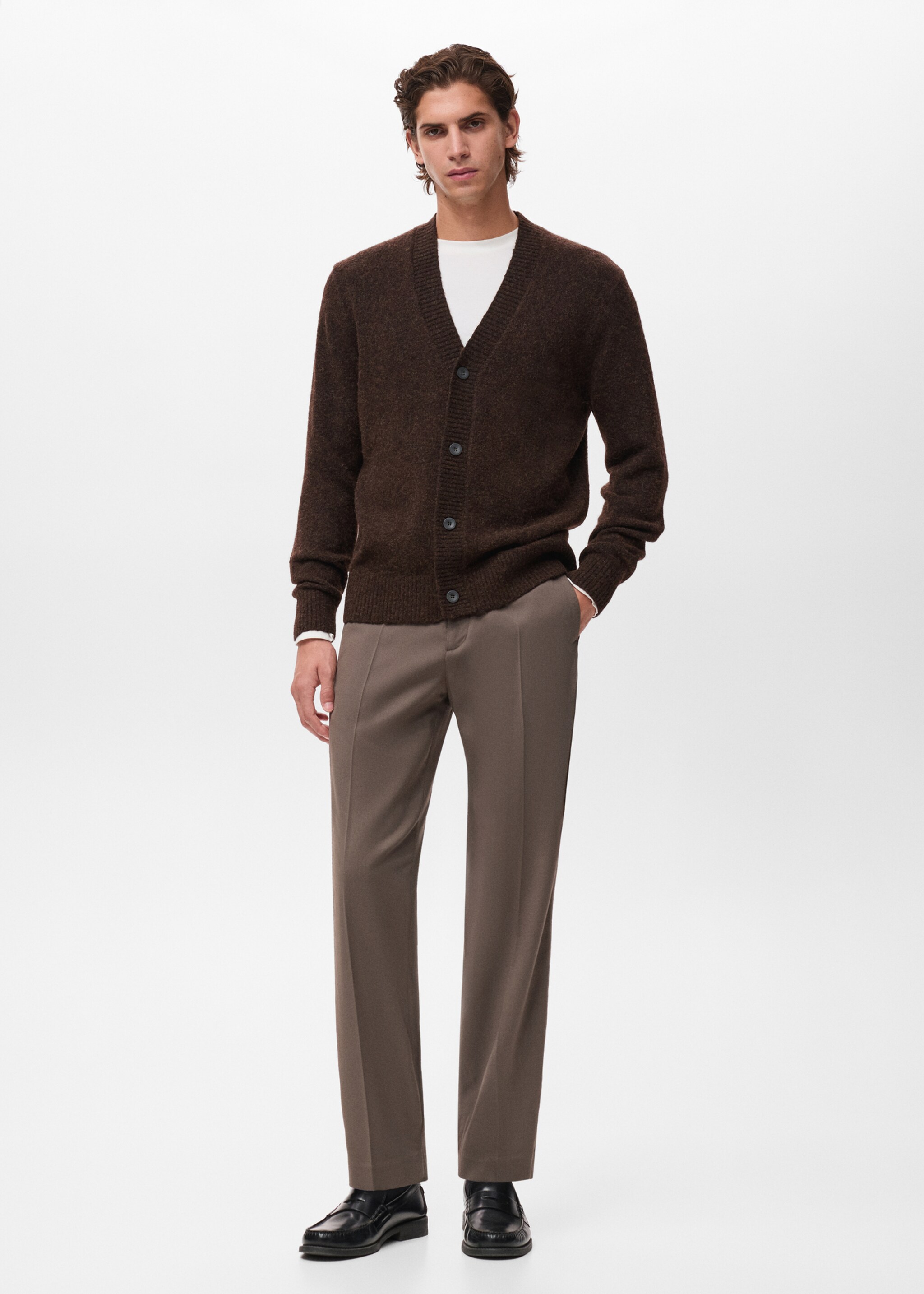 Wool-blend cardigan - General plane, Brown. Ref: 17097895-00.