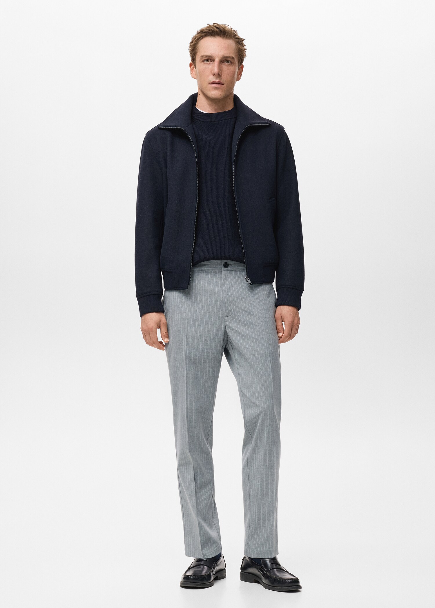 Striped slim-fit trousers - General plane