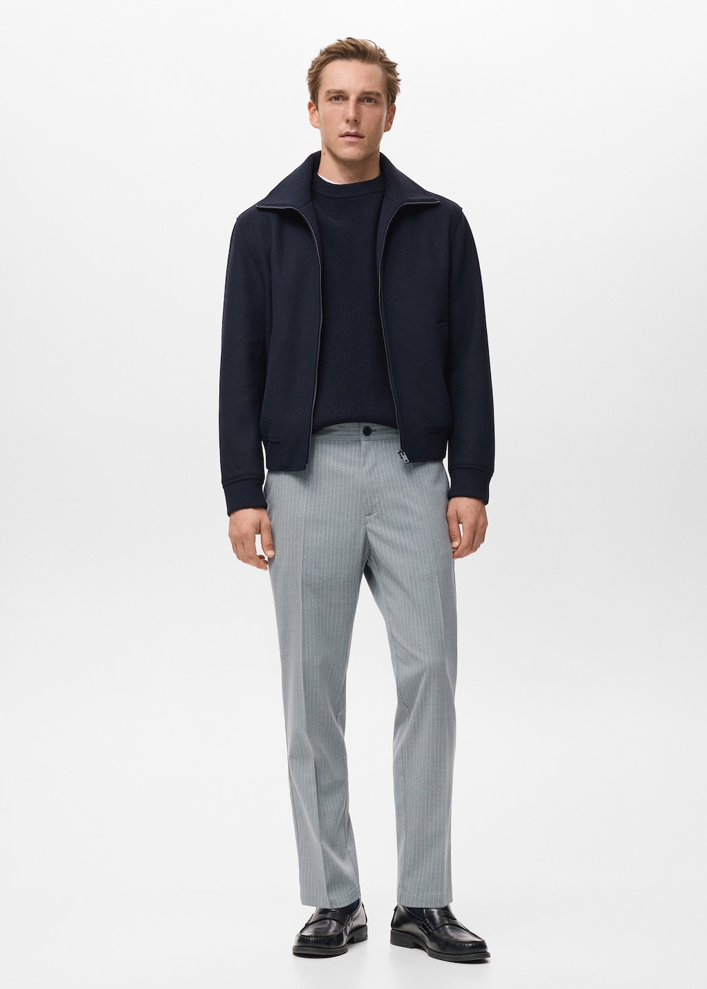 Striped slim-fit trousers