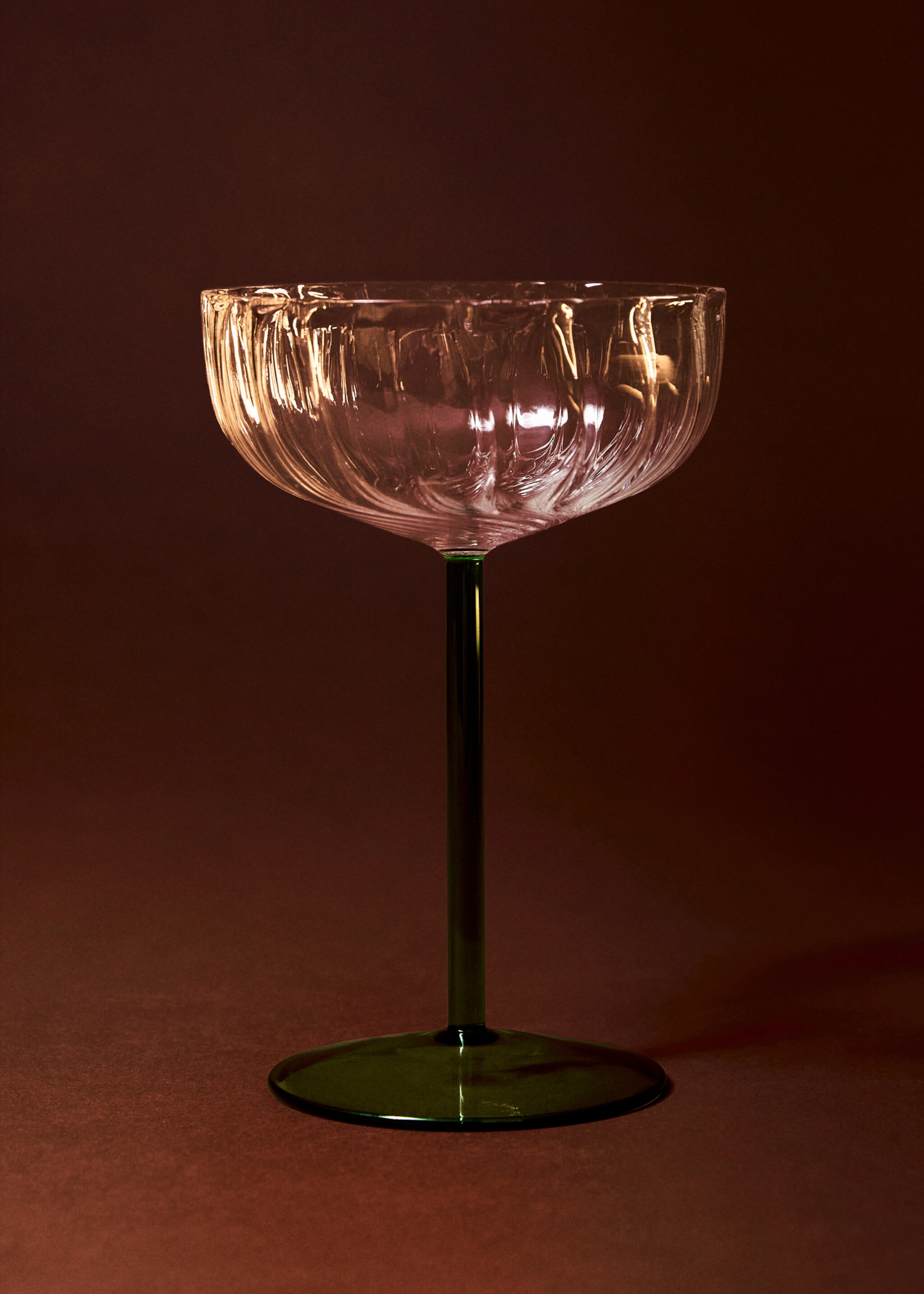 Two-tone borosilicate stem glass - General plane, Forest Green. Ref: 17098270-00.